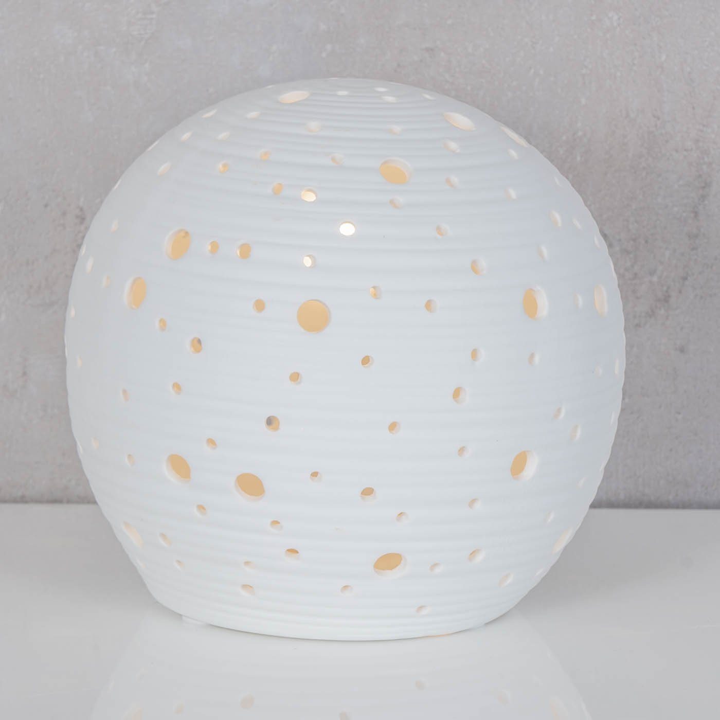 Levandeo® Nachttischlampe, Tischlampe 15cm Rund Porzellan günstig online kaufen