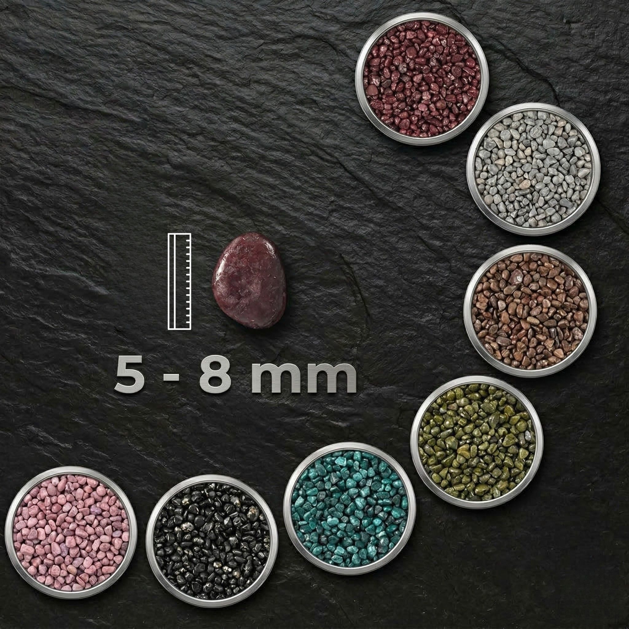 matches21 HOME & HOBBY Deko-Granulate Bunte Deko-Steine 5 KG Glas-Vasen Streudeko Ø 5-8 mm moosgrün, (1 St), Staubfreies Deko-Granulat als farbige Tischdeko Hochzeitsdeko