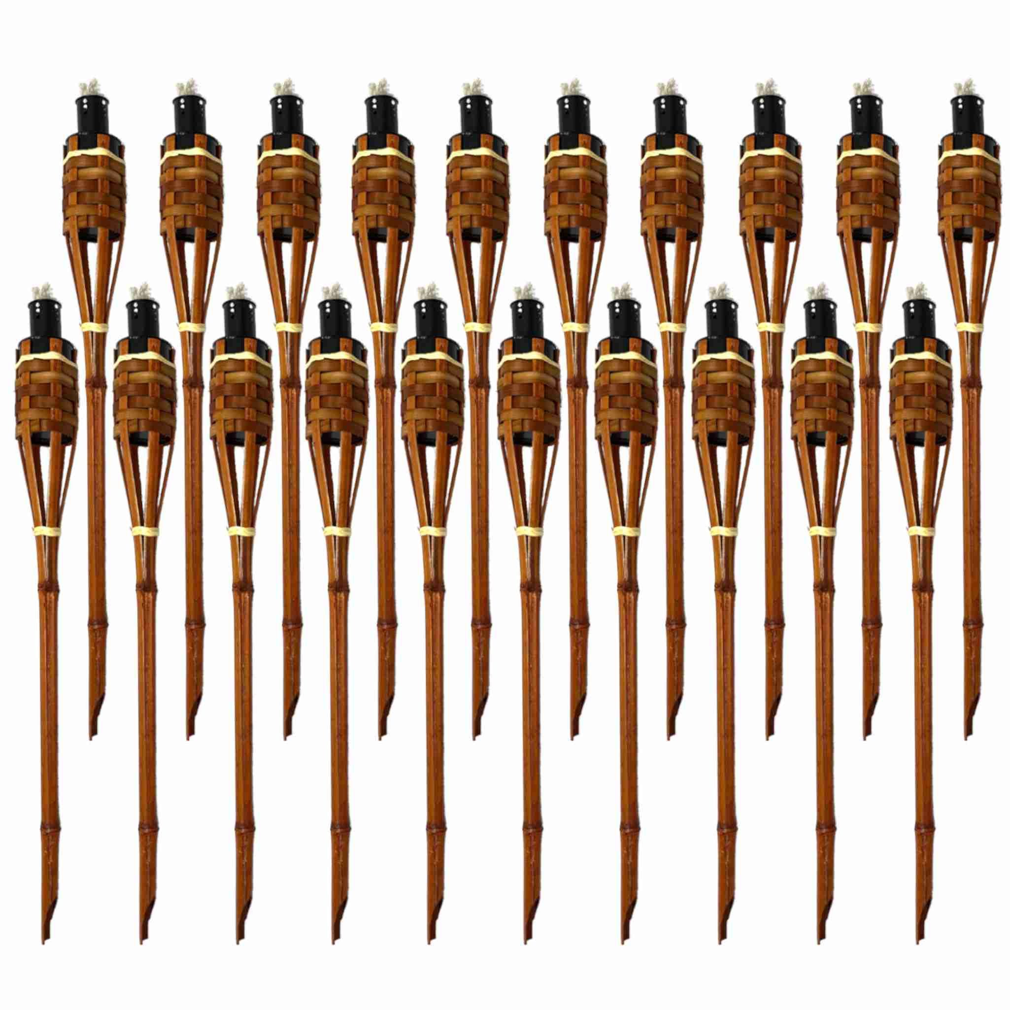 Moritz Dekoobjekt 20x Gartenfackel deluxe 90 cm dunkelbraun, Outdoor Fackel für Garten Gartendeko Ölfackel Bambusfackeln