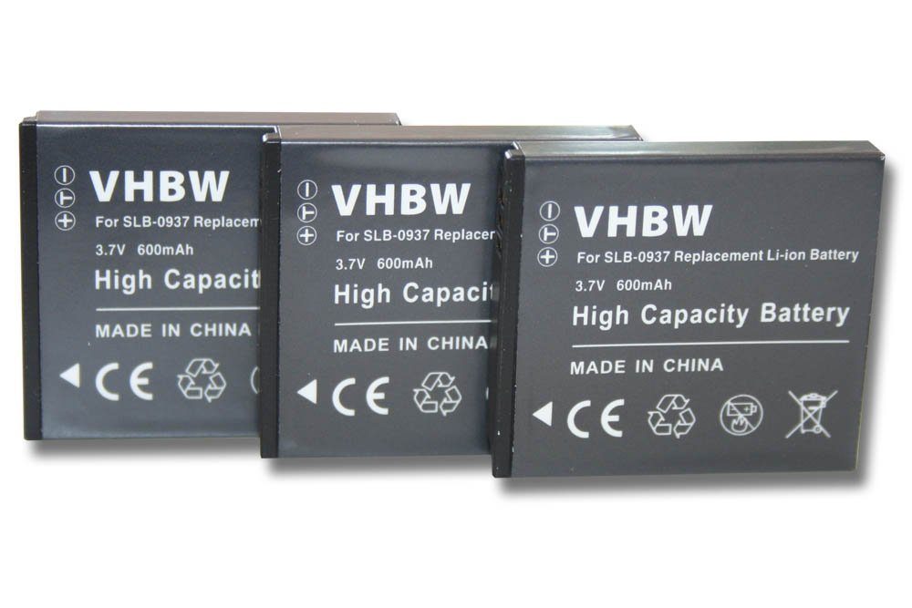 vhbw passend für Samsung Digimax ST10, L830, NV4, PL10, NV33, L730, CL5, i8 Kamera-Akku 600 mAh