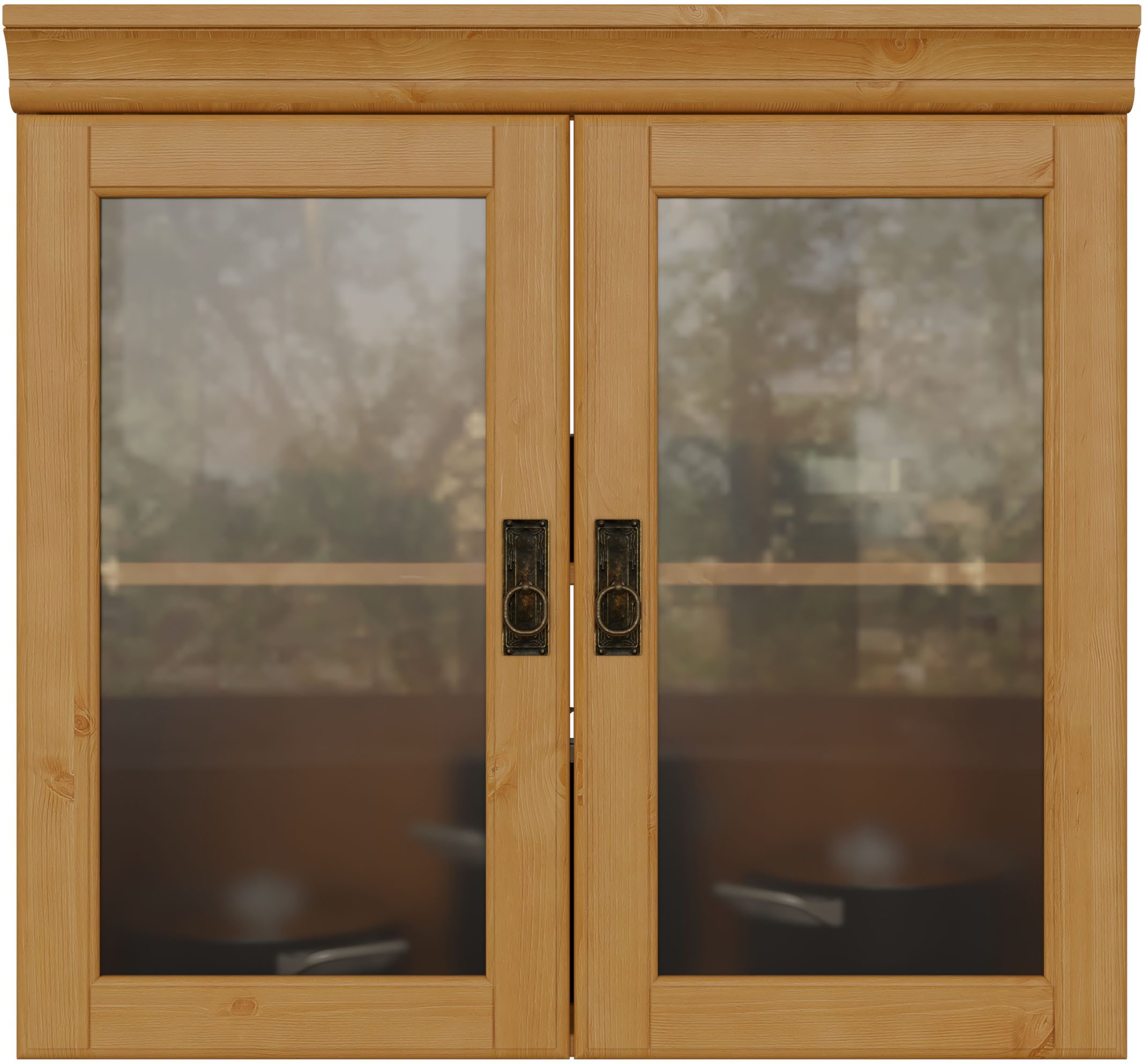 OTTO home Hängeschrank Rügen Breite 80 cm, FSC® zertifiziertes Massivholz, Türen mit Glaseinsatz