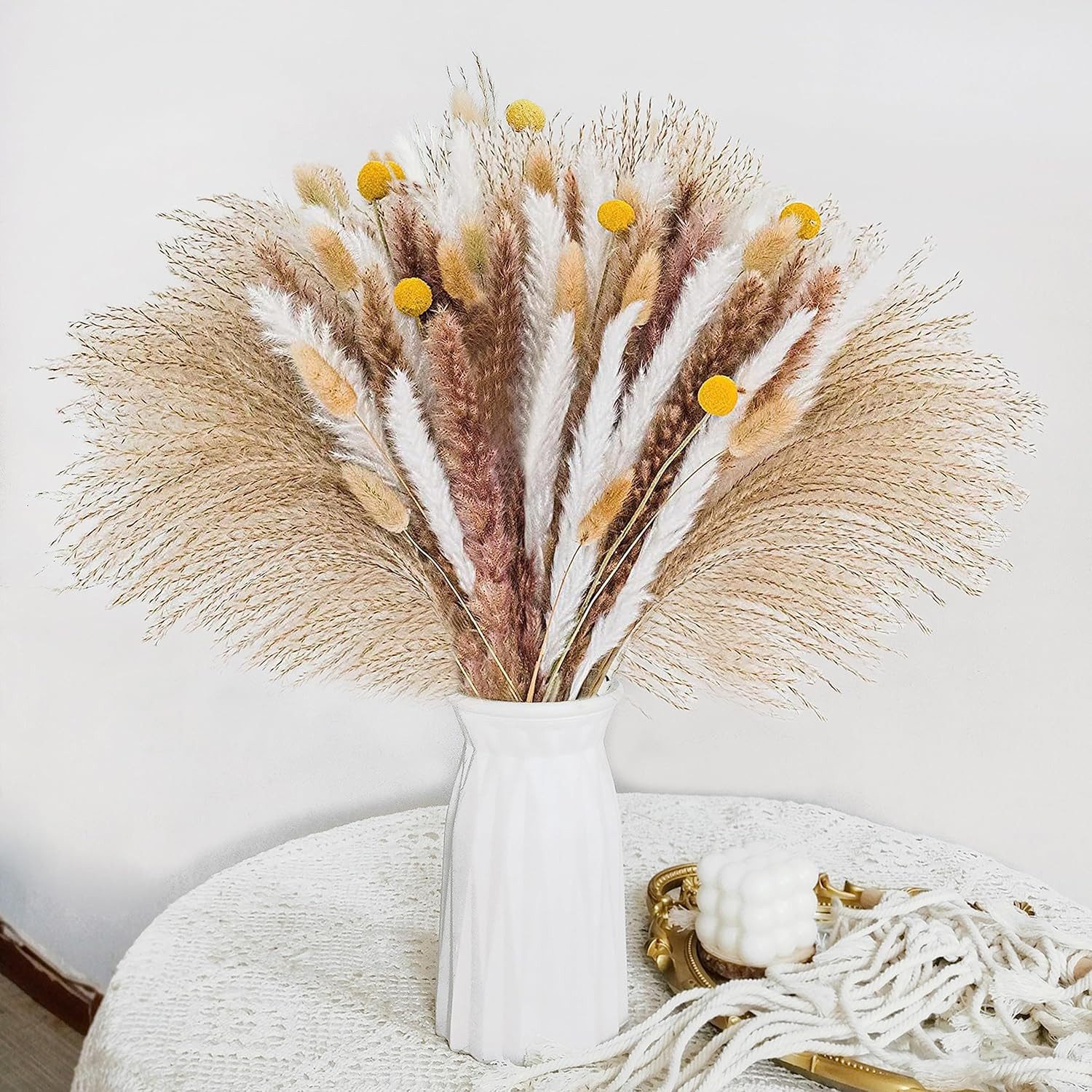 Trockenblume Pampasgras Trockenblumen Deko,65 Stück Pampasgras günstig online kaufen