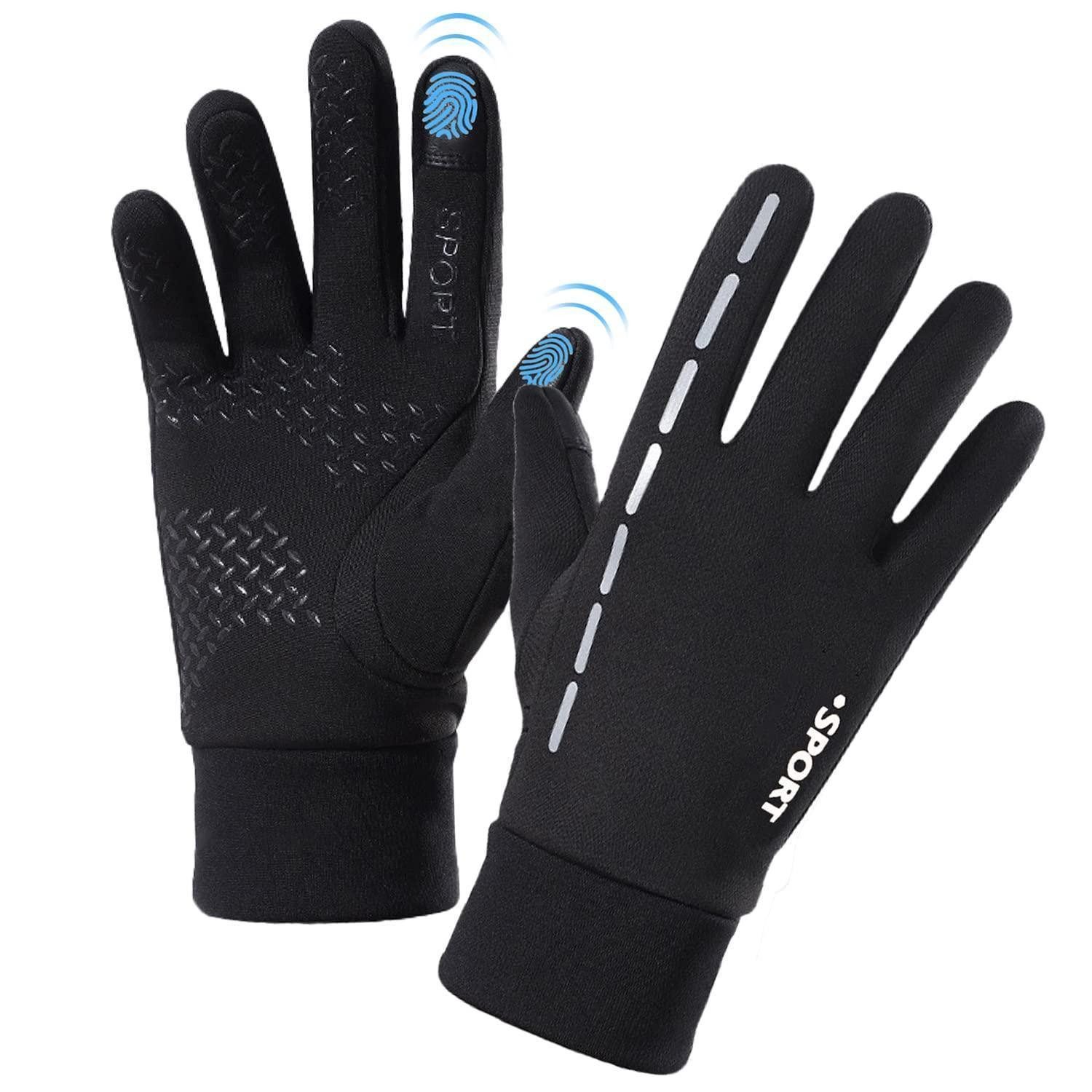 LuxusKollektion Laufhandschuhe Winterhandschuhe Touchscreen Warm Schwarz L (1-St)