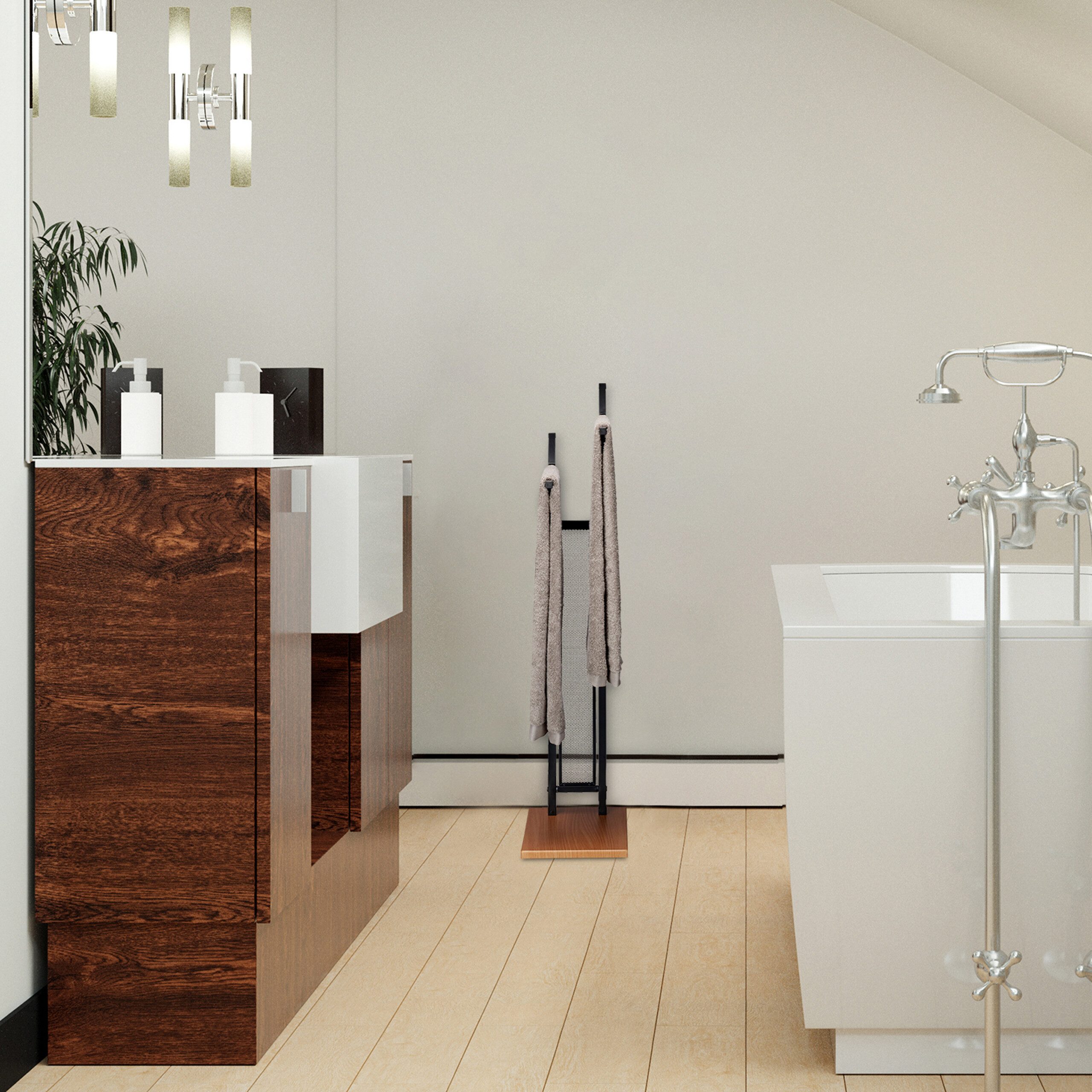 relaxdays Handtuchständer Zweiarmig Schwarz