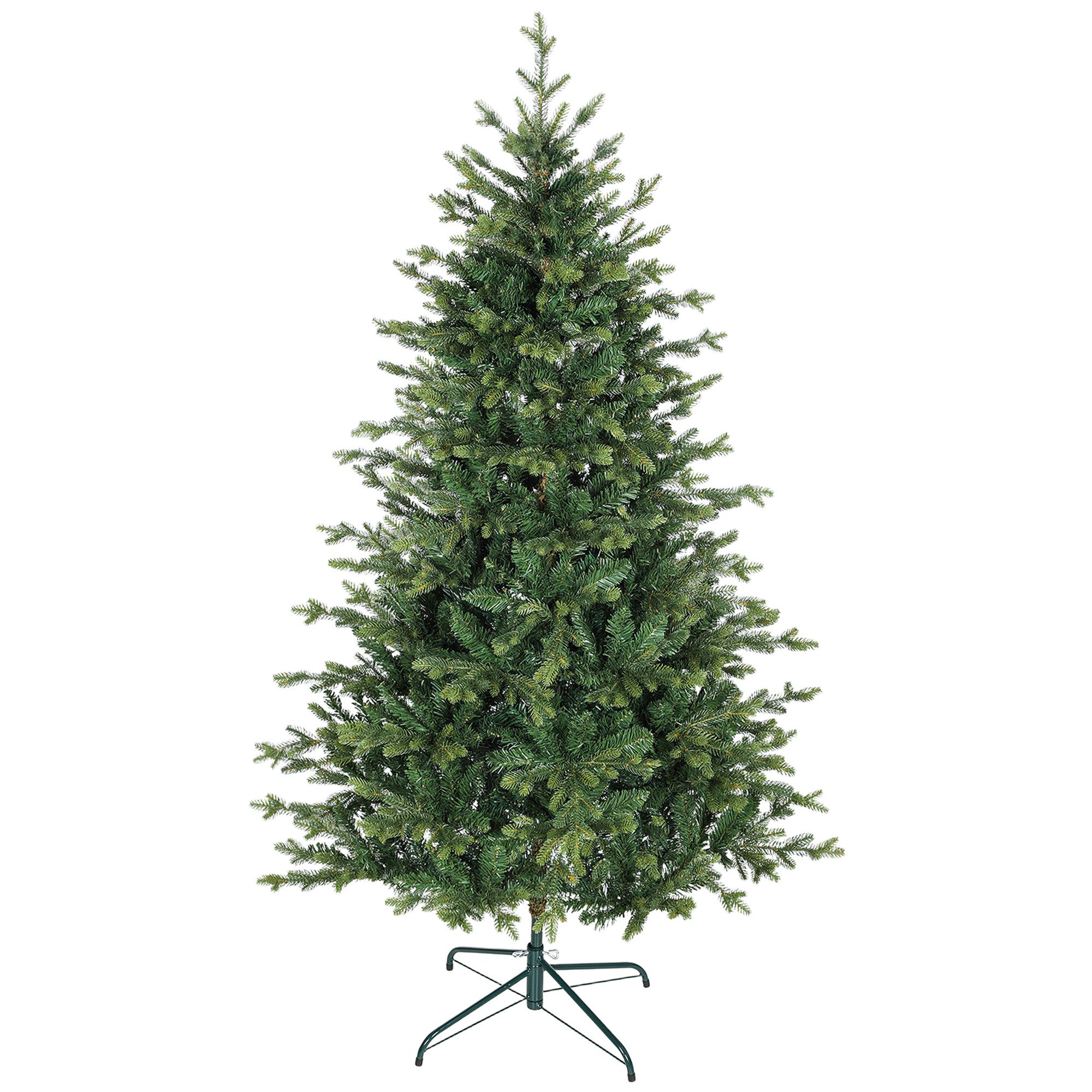 HOMCOM Künstlicher Weihnachtsbaum Weihnachtsdeko Fichtenform 180 cm mit dichten Zweigen, Tannenbaum, für Weihnachtsfest, Indoor, Grün