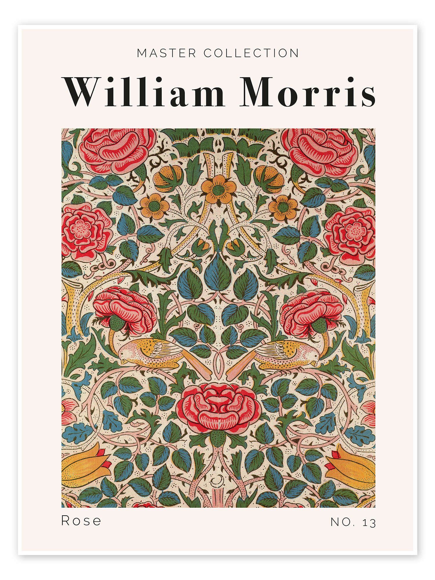 Posterlounge Wandbild Rose No. 13, William Morris, erhältlich als Poster, Leinwandbild, Wandsticker oder Acrylglasbild