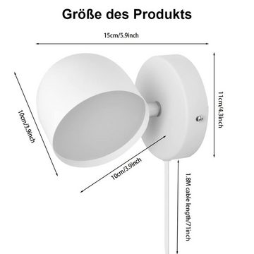 Welikera Wandleuchte 9W Wandlampe Nachtlicht,350° Drehung,Dimmbar,Berührungsschalter