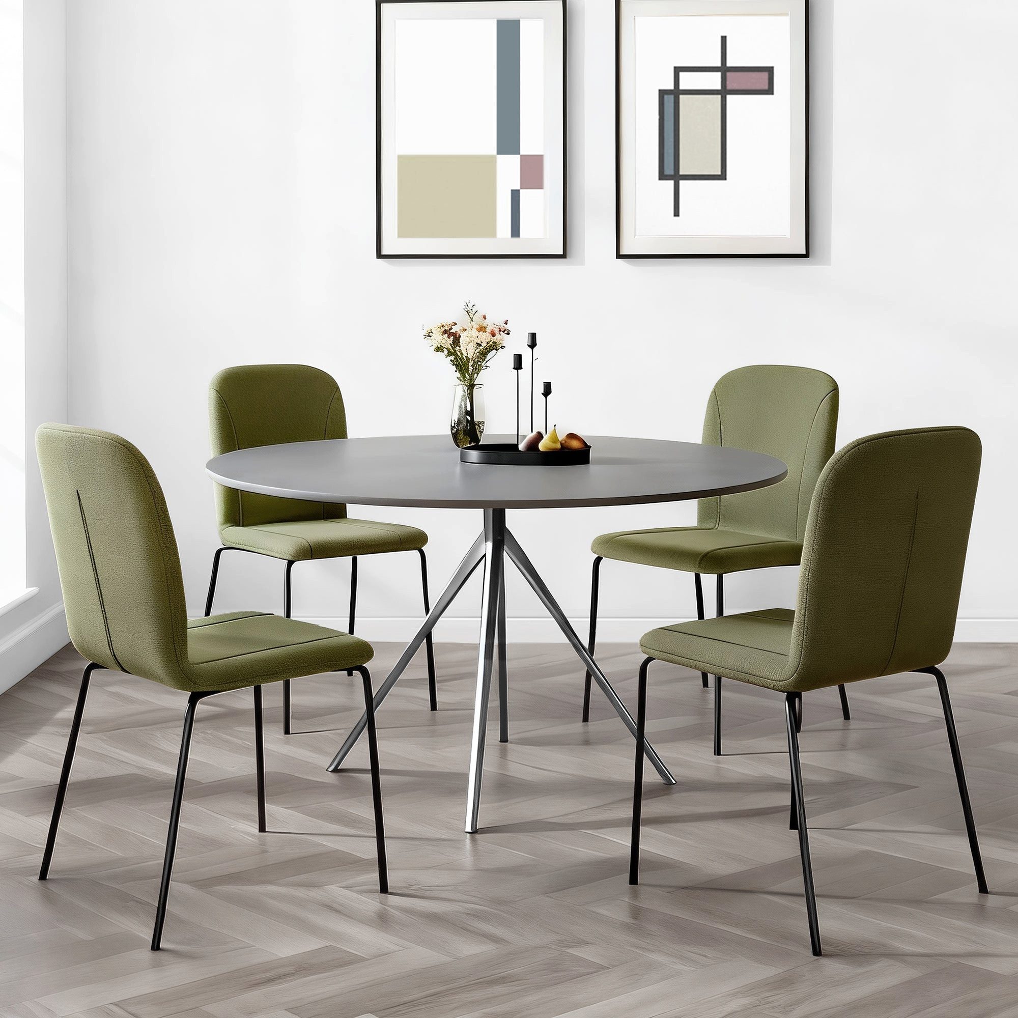 CHITA Esszimmerstuhl 4er Set stapelbar, ergonomisch, OEKO-TEX, Metallgestell (4er Set), Bürostuhl, Küchenstuhl, 4-Fuß-Stuhl, Stapelstuhl
