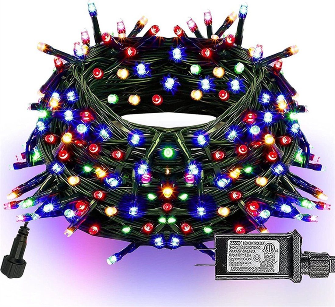 DAYUT LED Dekofigur Weihnachtsdekoration, Lichterkette Bunte LED Weihnachtslichter 33m