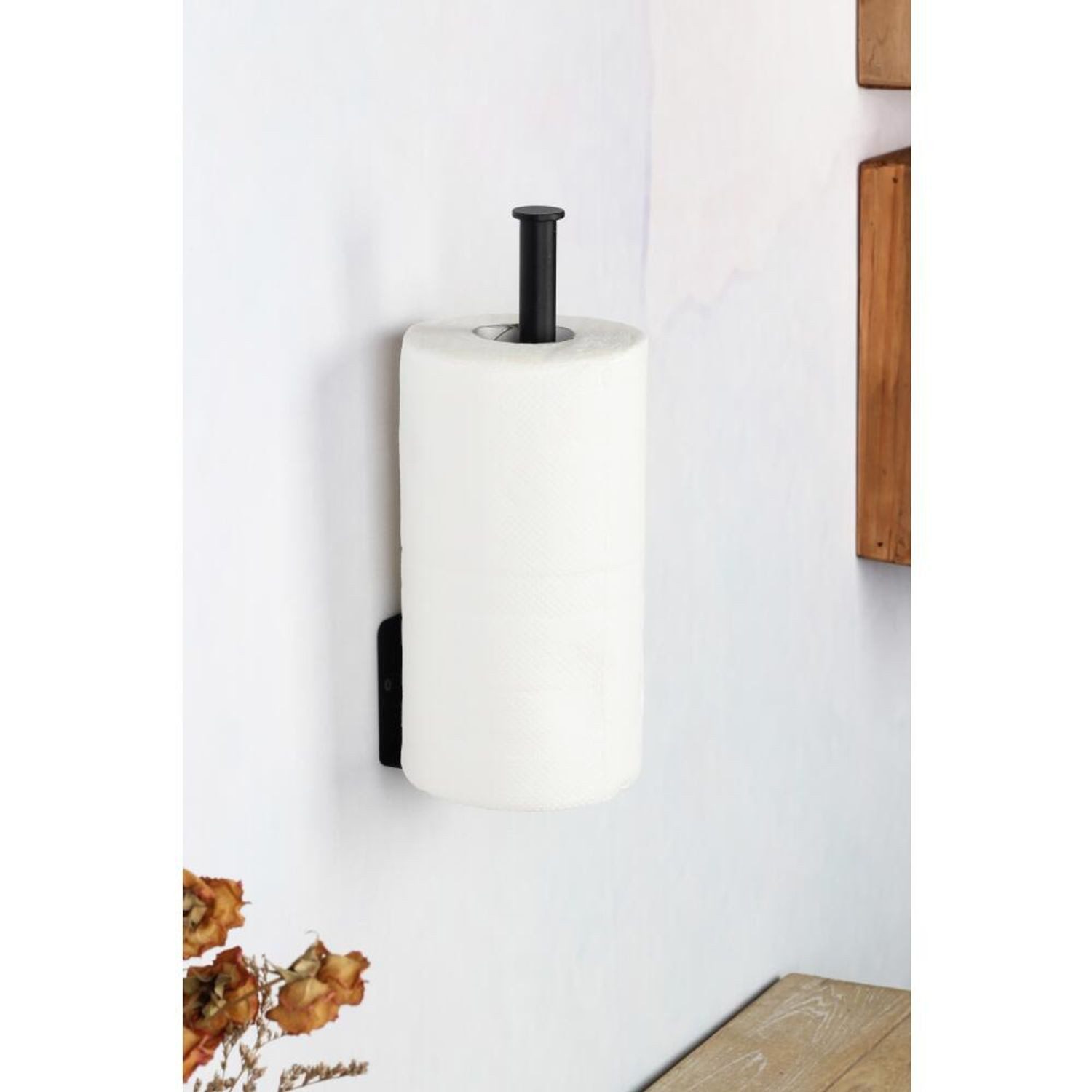 BURI Küchenrollenhalter Metall Wand-Küchenrollenhalter schwarz Papierrollen günstig online kaufen