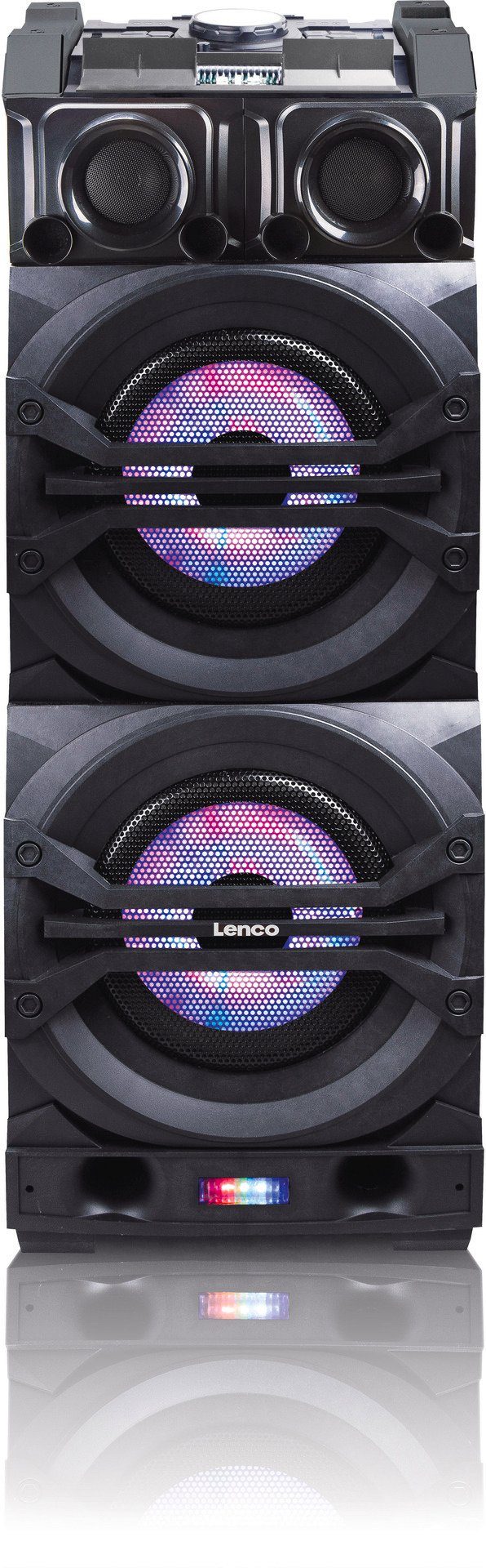 Lenco PMX-350 Soundsystem mit Mixfunktion, Licht (200 W) Party-Lautsprecher BT