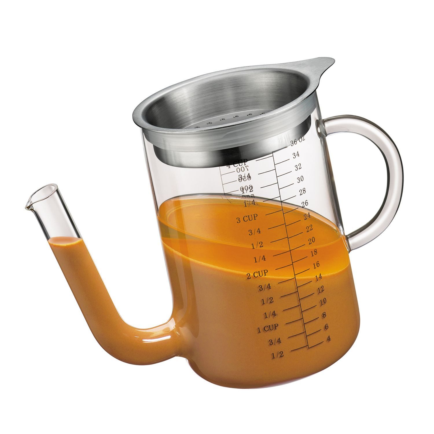 Küchenprofi Fetttrennkanne Glas, Glas, Edelstahl