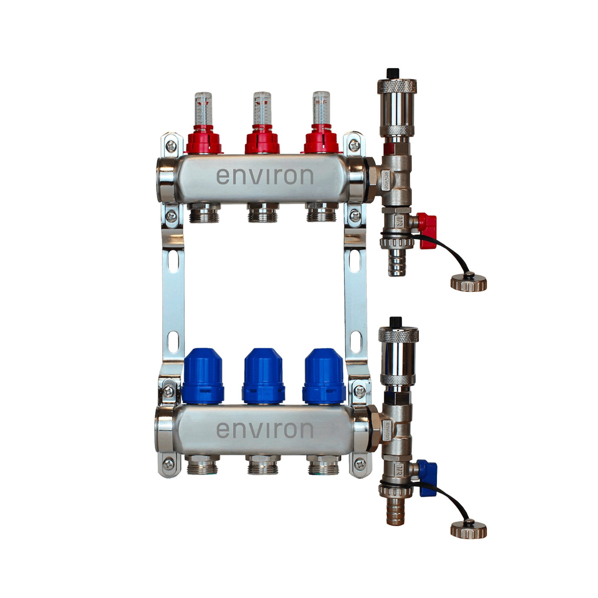 ganz24 Fußbodenheizung Festwertregelsetmit EcoStar 25/6 Pumpe. Heizkreisverteiler und Zubehör, (Set mit Heizkreisverteiler und Pumpe), Kompakte Bauweise