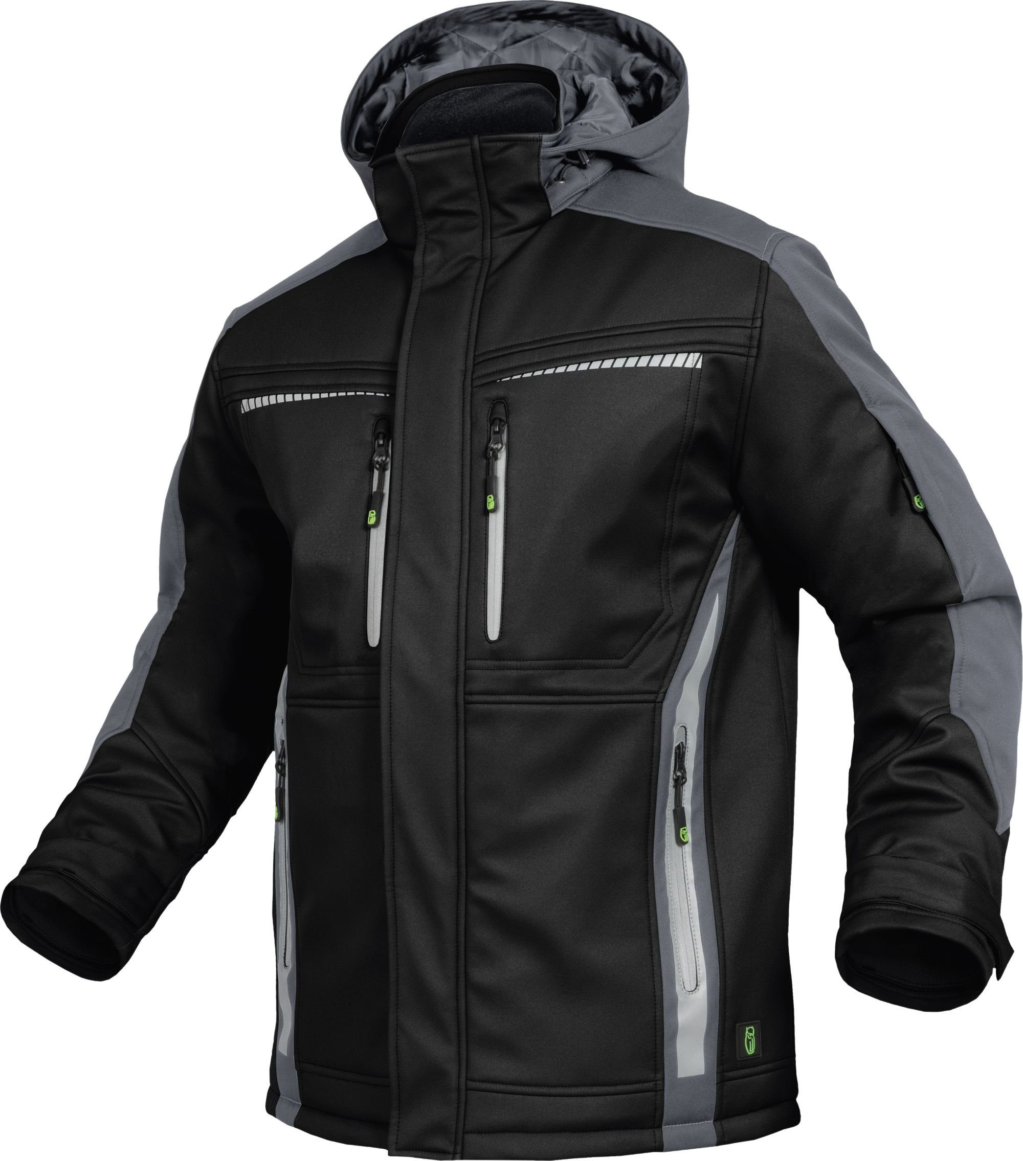 Leibwächter Softshelljacke Flex-Line Herren Softshelljacke schwarz/grau