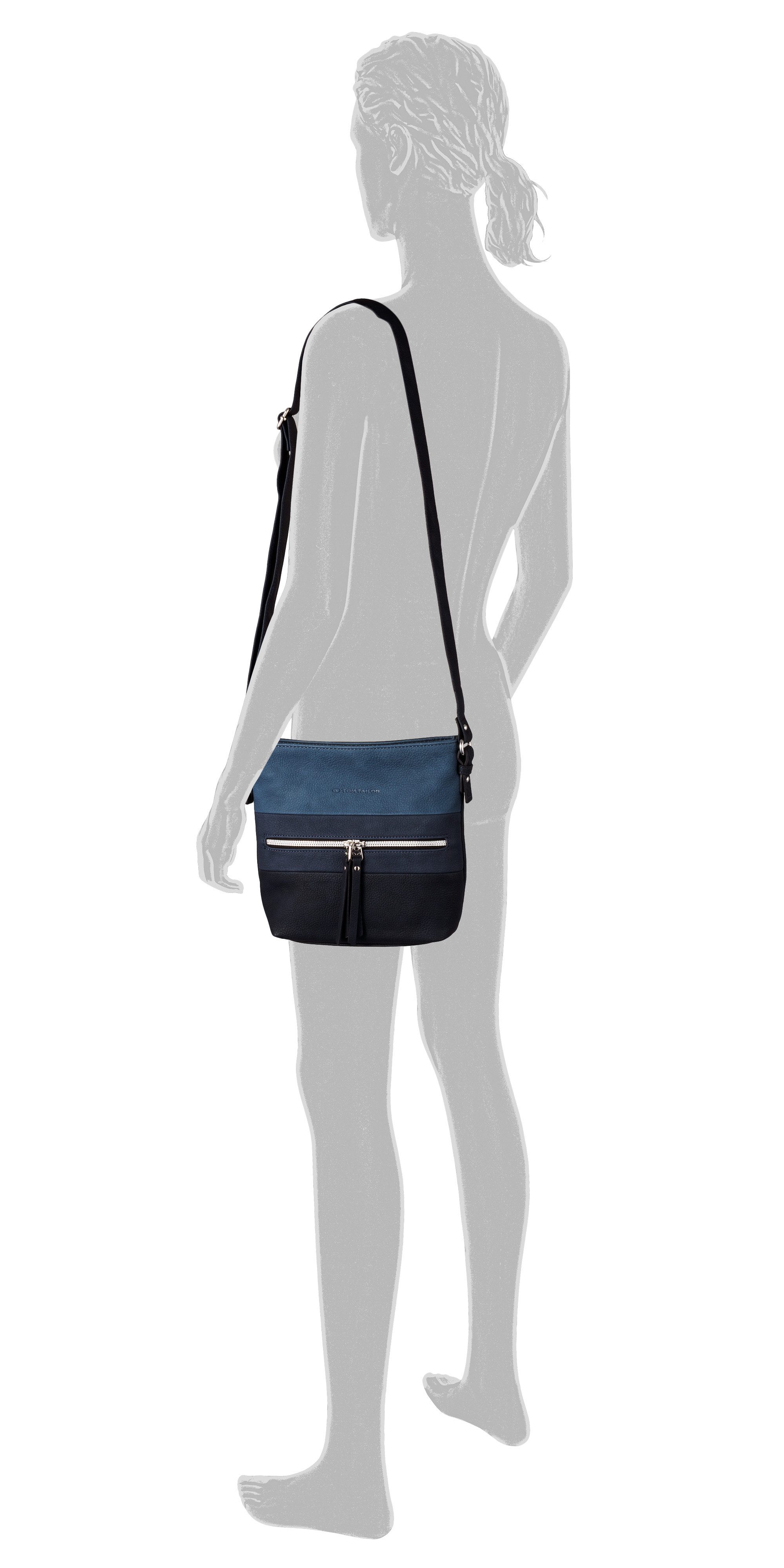 TOM TAILOR Umhängetasche Ellen, schönes Color Blocking, hochglänzender Reiß günstig online kaufen