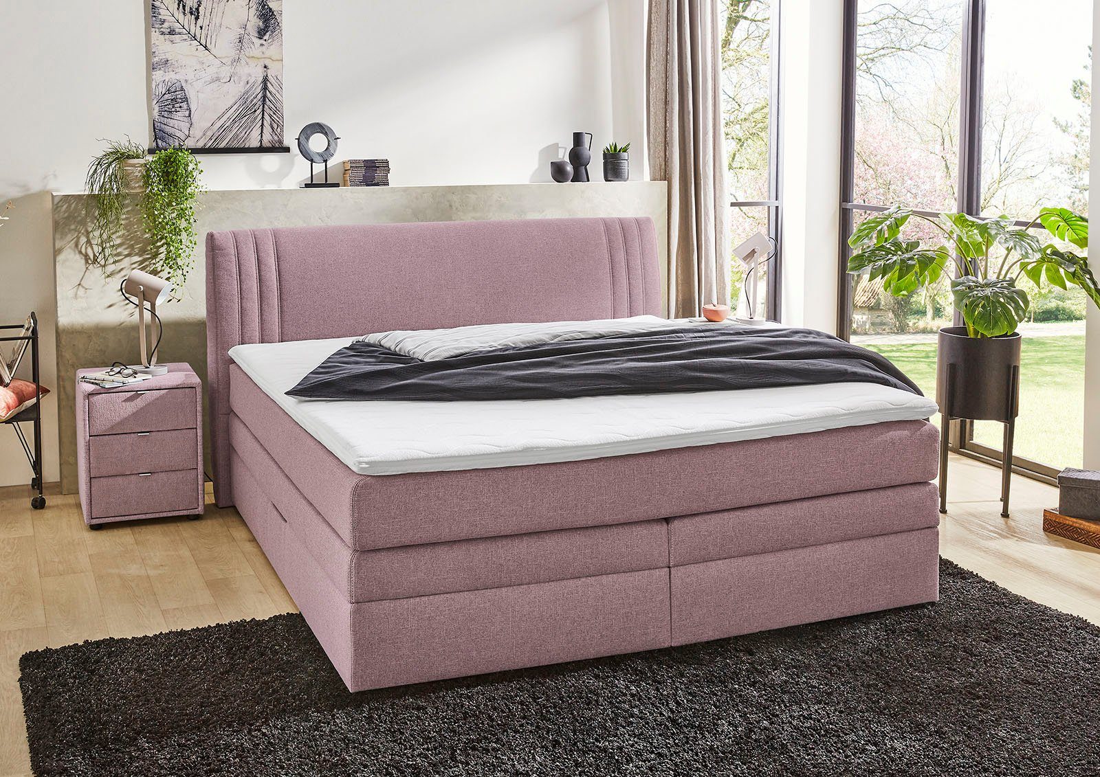 Jockenhöfer Gruppe Boxspringbett "Amira", mit Bettkasten und Topper, erhältlich in den Breiten 120,140 & 180cm