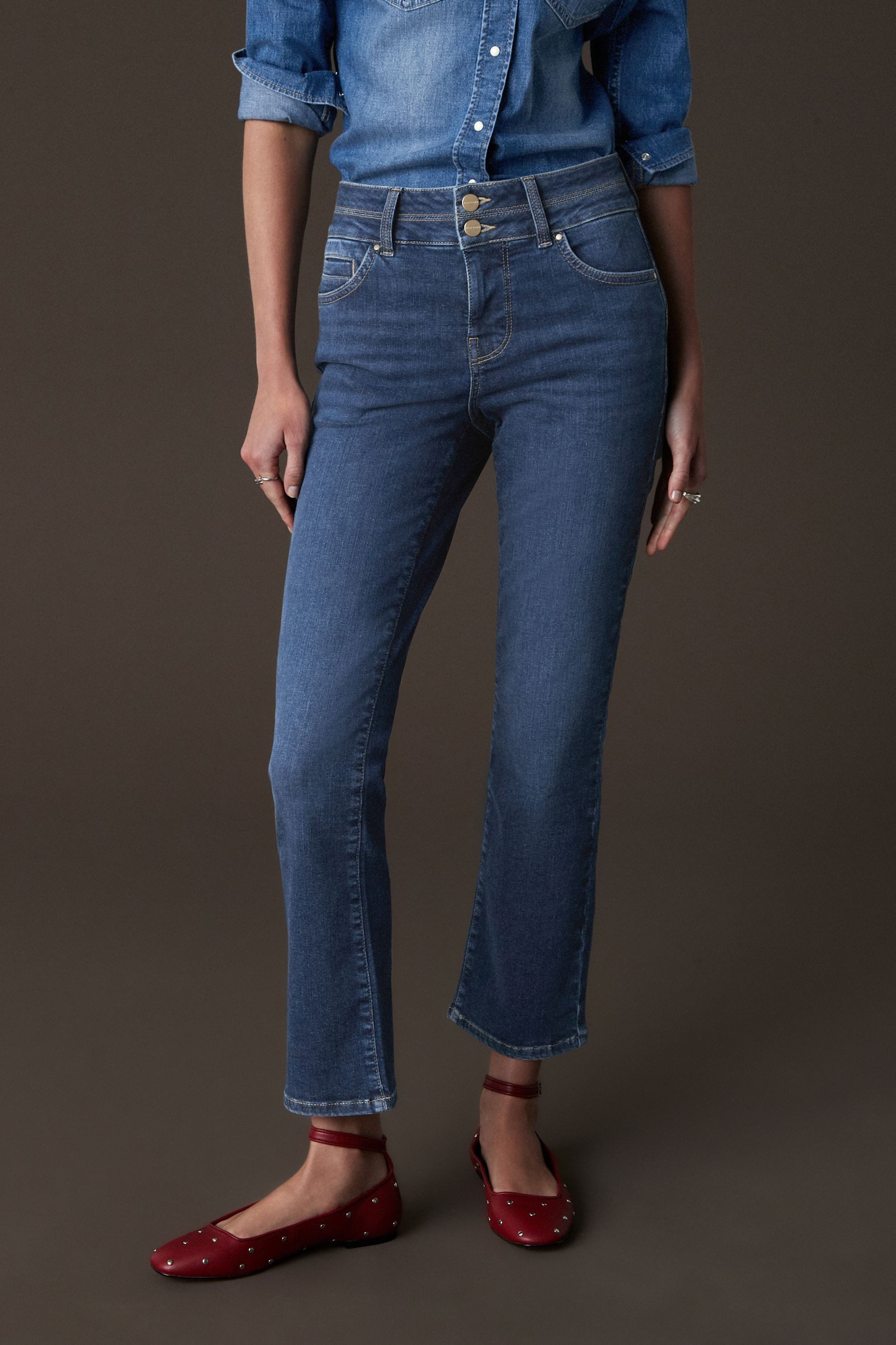 Next Push-up-Jeans Lift, Slim And Shape Bootcut Jeans, Kurzgröße (1-tlg)