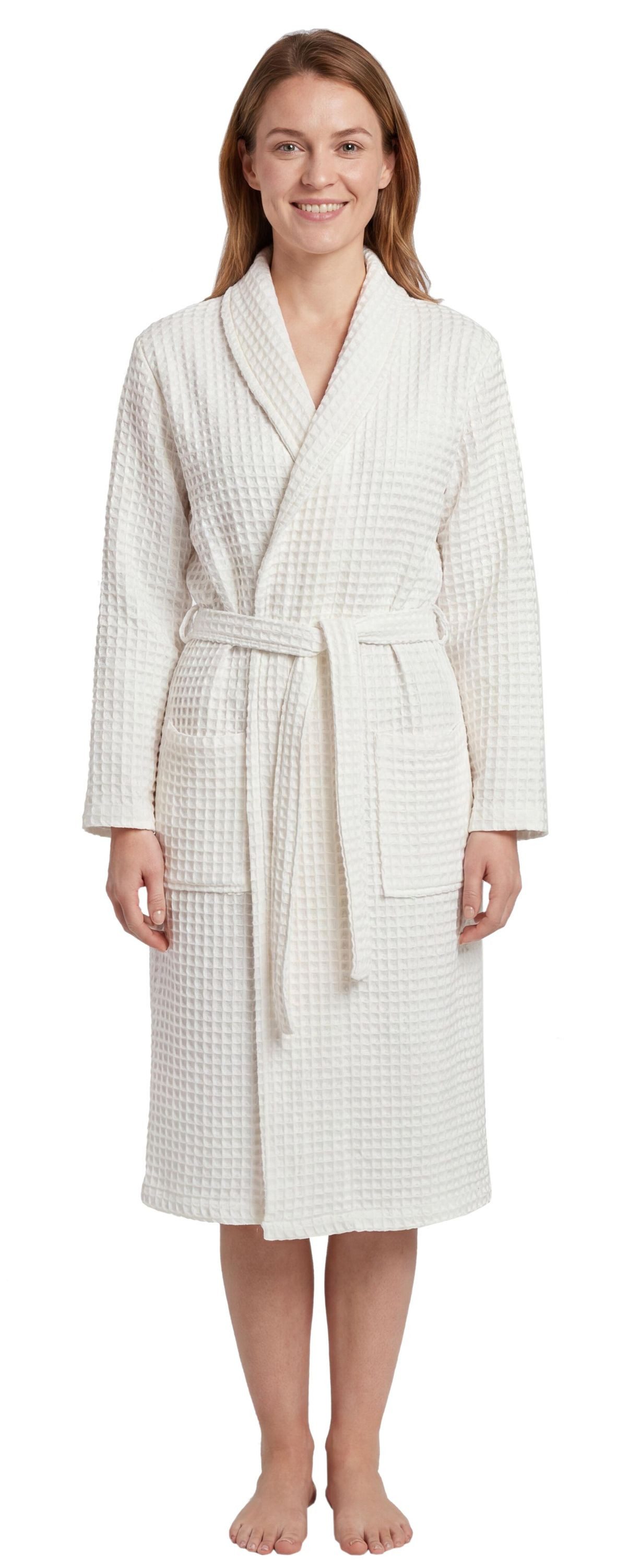 Aquarti Damenbademantel Aquarti Bademantel Waffelpique