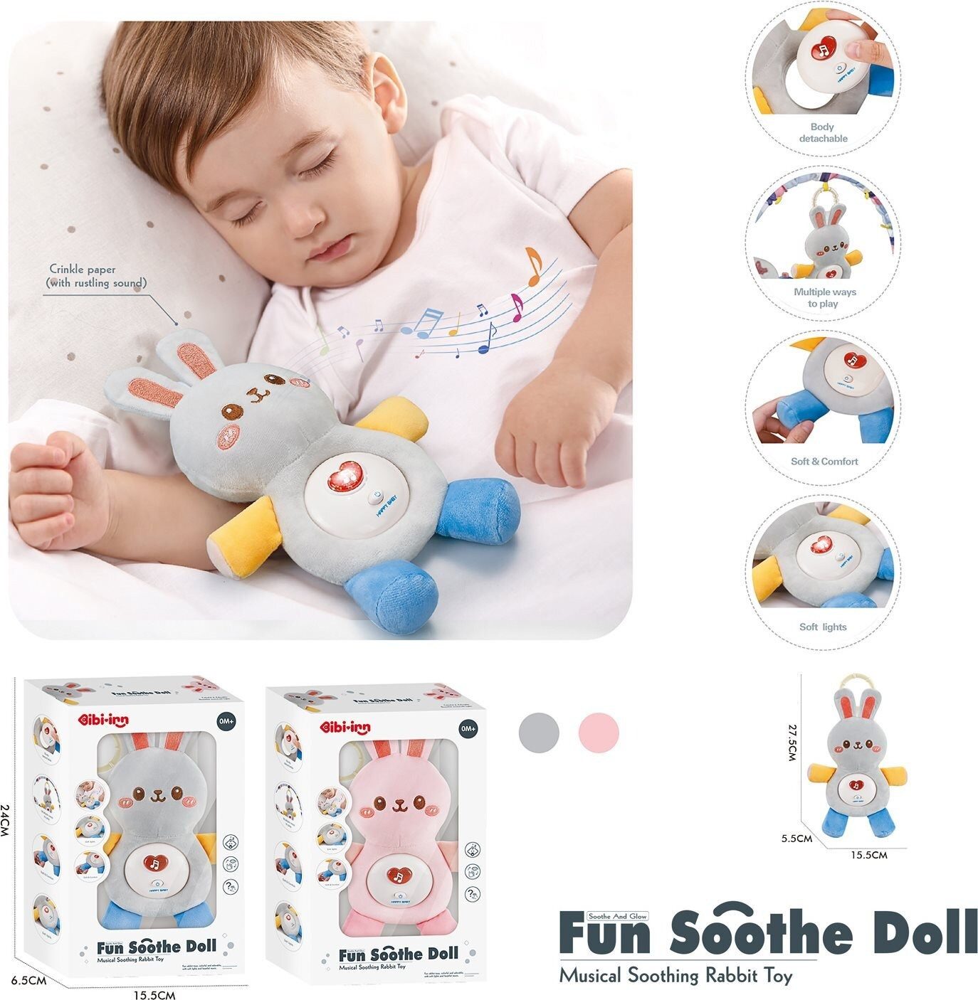 Chipolino Kuscheltier CHIPOLINO Plyšový usínáček Rabbit Pink
