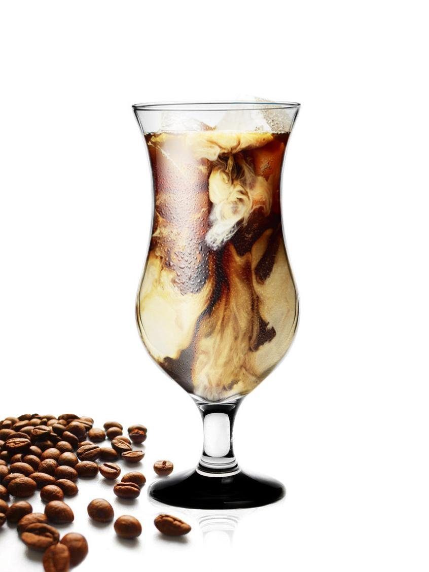 Sendez Cocktailglas 6 Stück Cocktailgläser 480ml mit schwarzem Fuß Longdrink Trinkglas, Glas