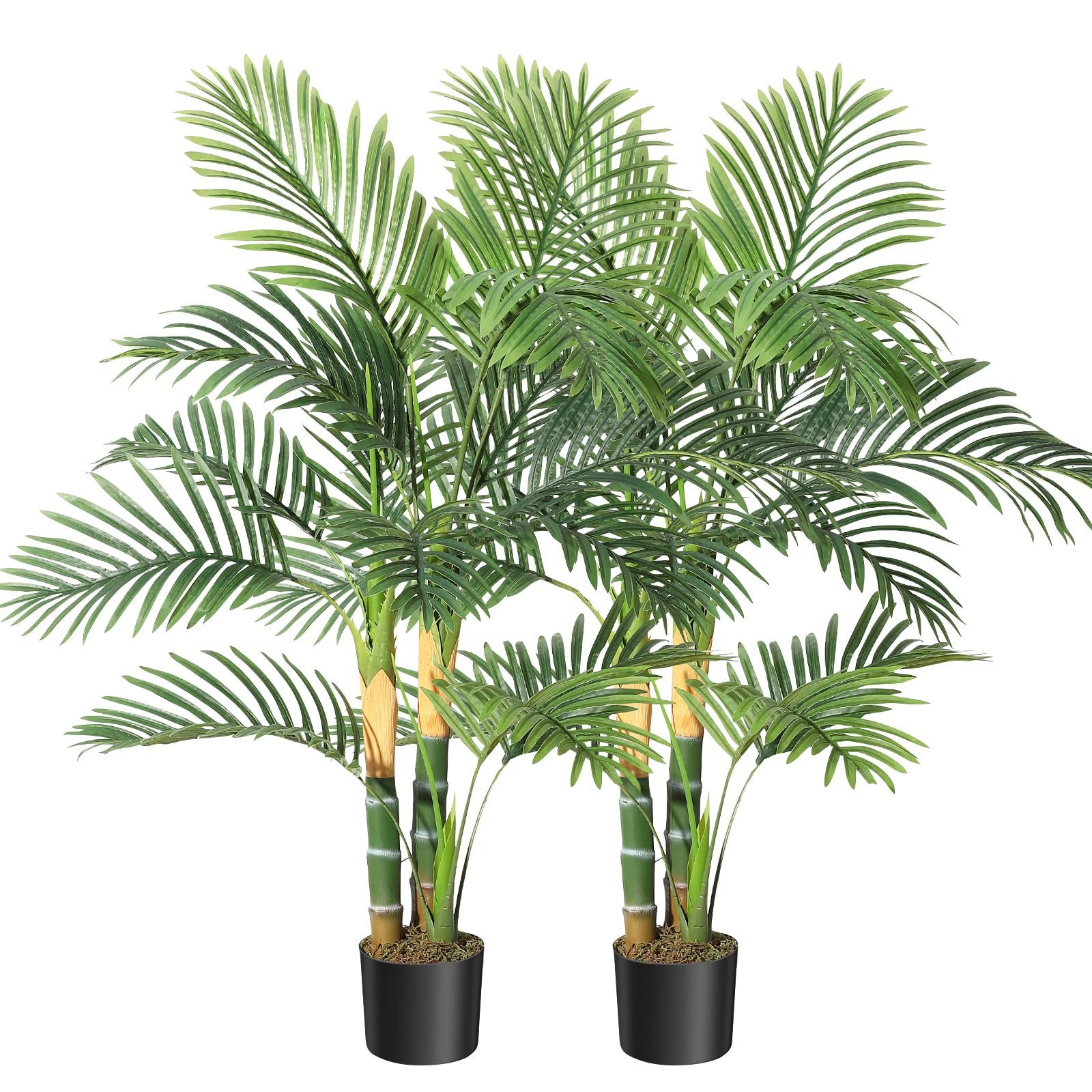 Kunstbaum 1/2er-Set Kunstpalme Künstliche Palme Kunstpflanzen 122/152cm, GarveeMore, Höhe 122 cm