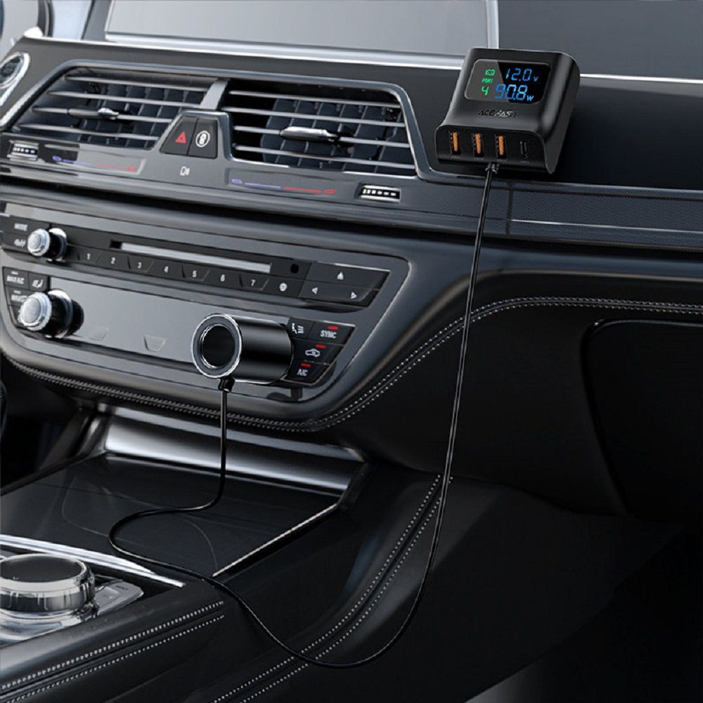 Acefast KFZ-Ladegerät 90W USB Typ C/ 3xUSB / Zigarettenanzünderbuchse USB-Ladegerät
