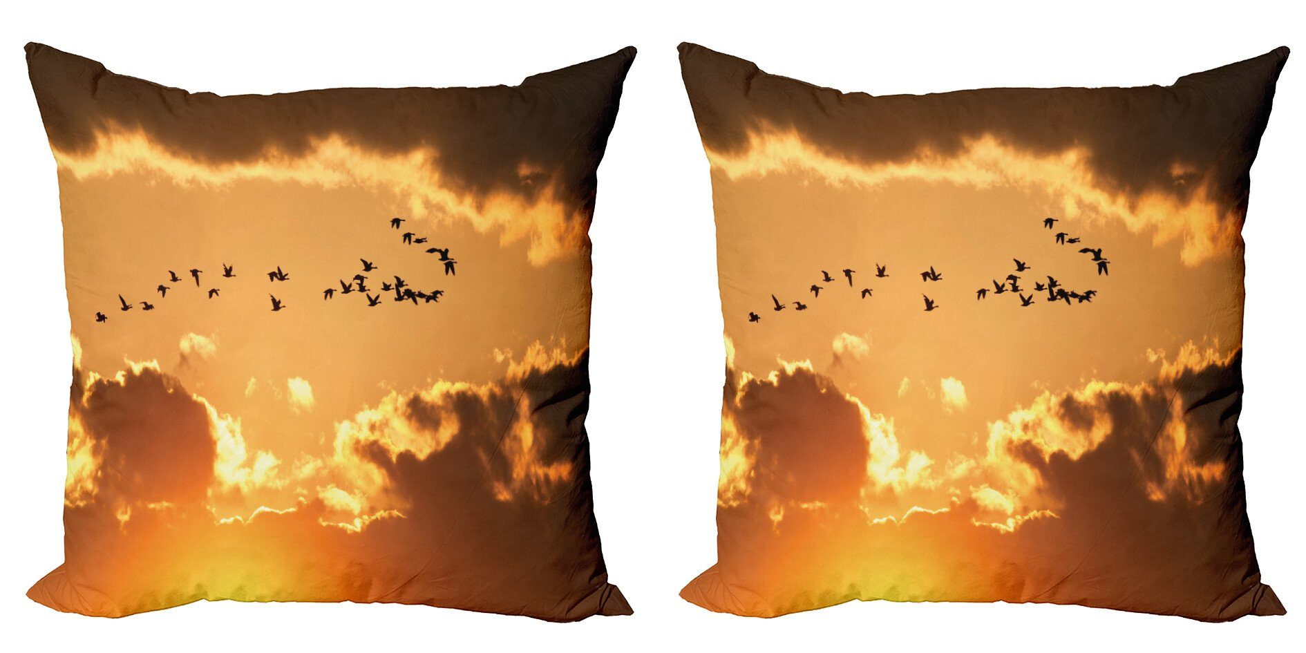 Kissenbezüge Modern Accent Doppelseitiger Digitaldruck, Abakuhaus (2 Stück), Vogel Flyingt Sunset Freiheit