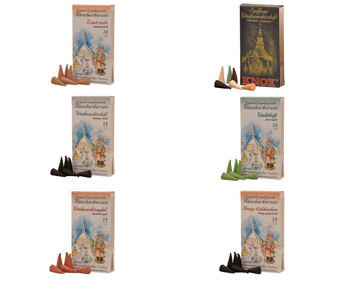 KNOX Duftkerze 6er Set: Weihnachten, 144 Räucherkerzen der Größe M - Made i günstig online kaufen