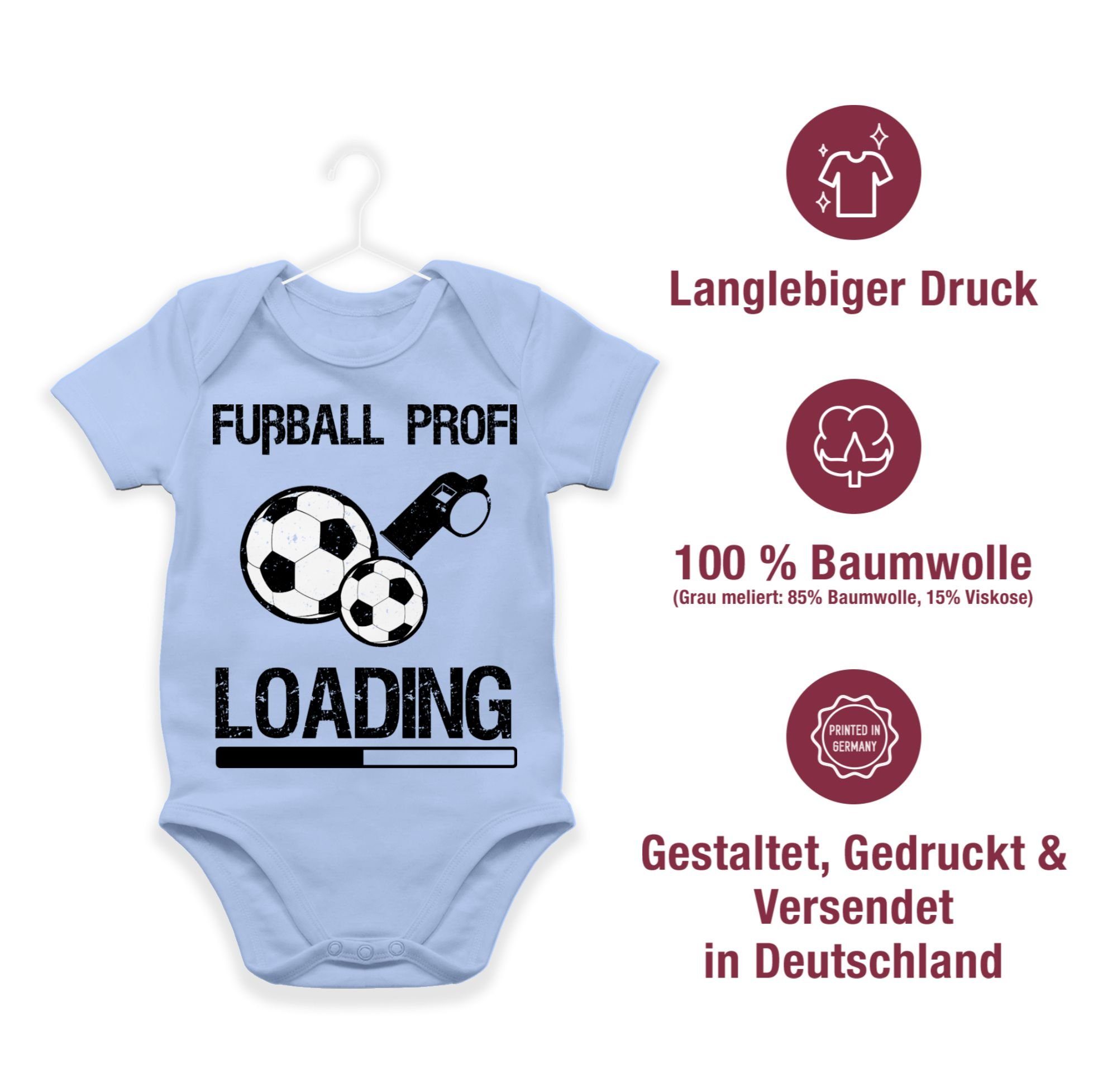 Shirtracer Profi schwarz Shirtbody Baby Bewegung Vintage 2 & - Babyblau Sport Loading Fußball