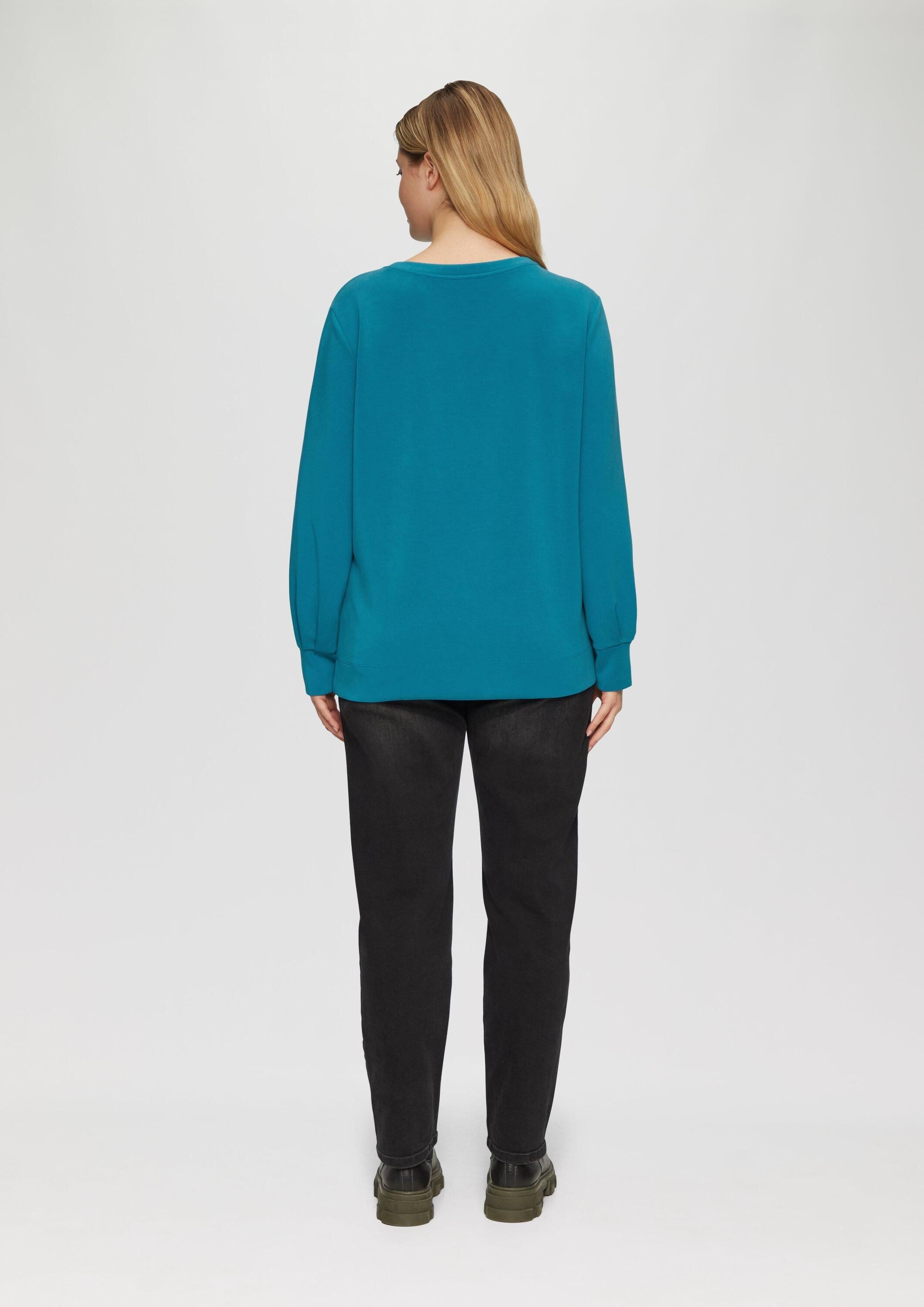 s.Oliver Sweatshirt Sweatshirt Scuba-Sweatshirt mit weiten Ärmeln