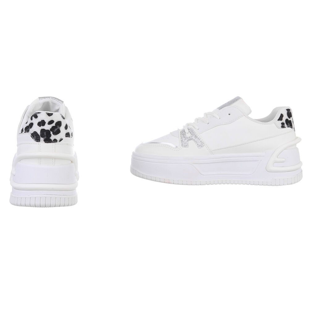 Ital-Design Damen Low-Top Freizeit Sneaker (88828476) Keilabsatz/Wedge Sneakers Low in Weiß – Bild 5 von 5