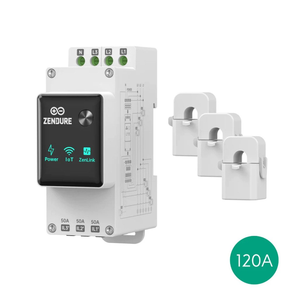 Zendure Solarmodul Zendure Smart Meter 3CT 120A 0% MwSt. (gem. §12, Abs. 3 UstG), 3 W, n.a., (Packung, 4-St., mit Zubehör), CT-Klemmen für einfache installation