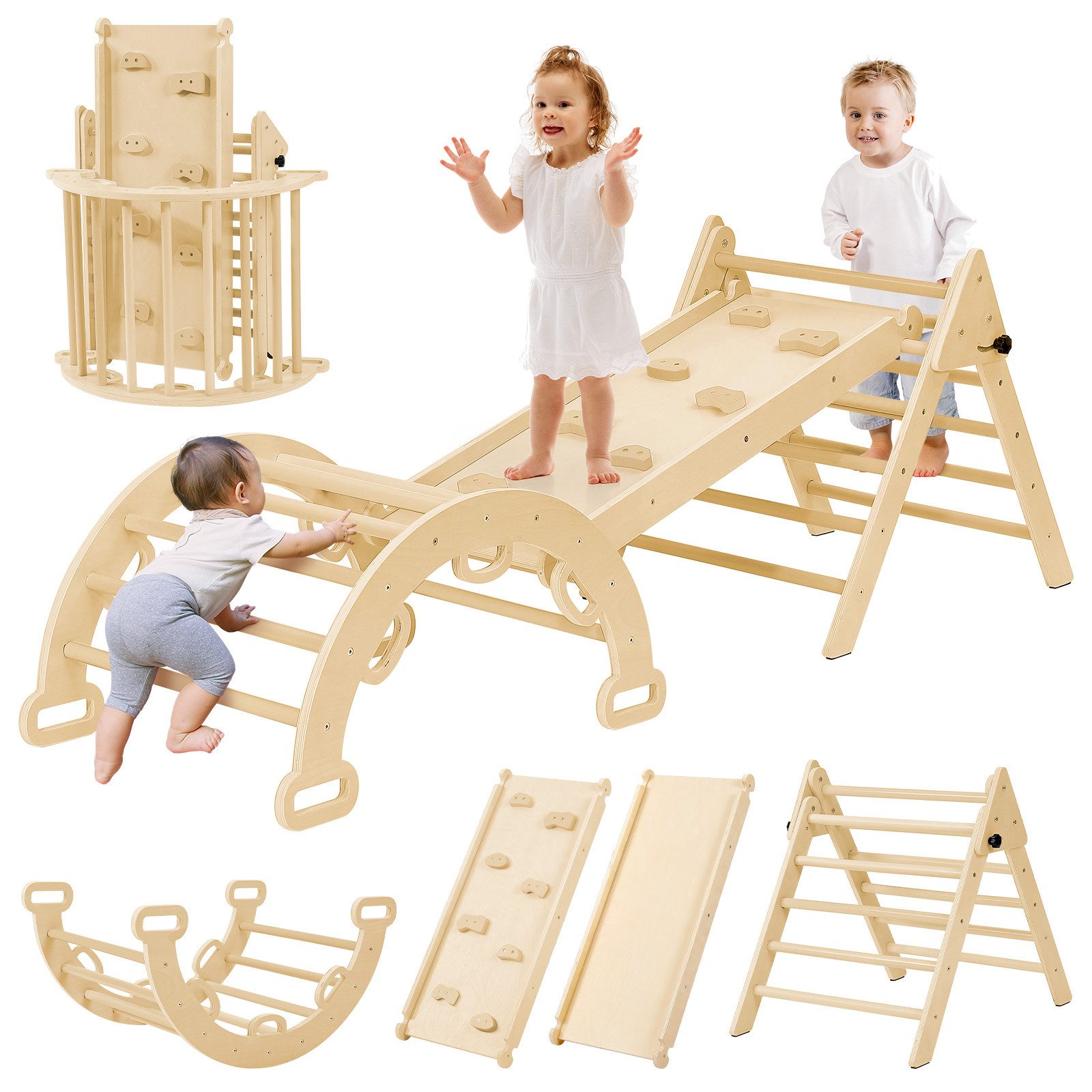 ToteBox Spielturm-Spielzeugset Kinderklettergerüst 3-in-1, Klettern, Rutschen & Wippen