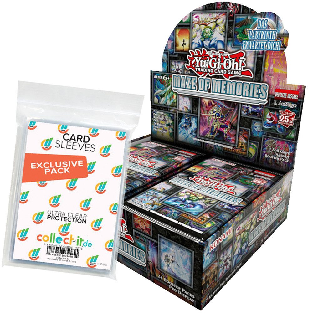 Yu-Gi-Oh Sammelkarte collect-it Sleeves + Yu-Gi-Oh! Maze of Memories 1 Display Deutsch