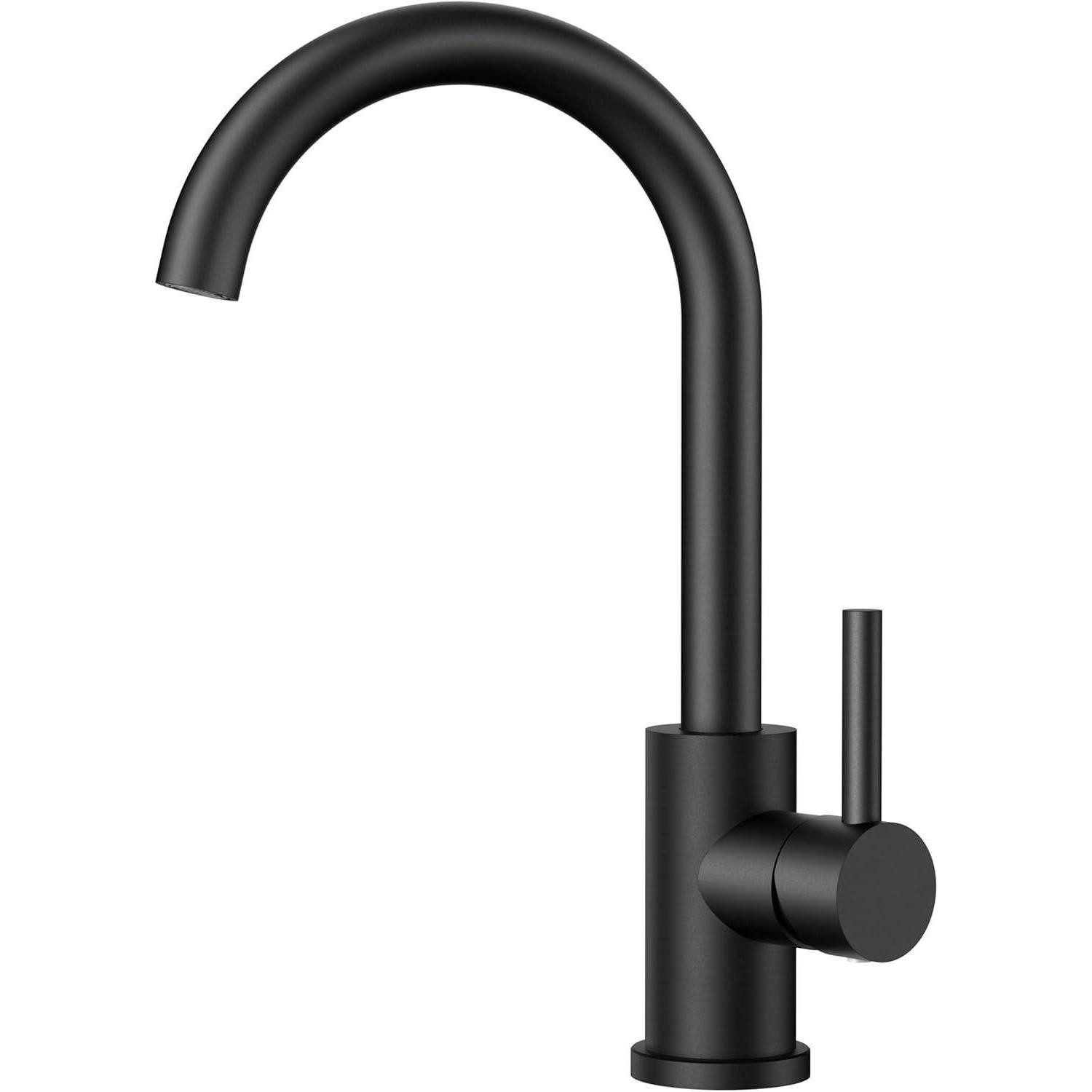 Küchenarmatur Wasserhahn Küche Schwarz 360° Drehbar Edelstahl Einhebelmischer