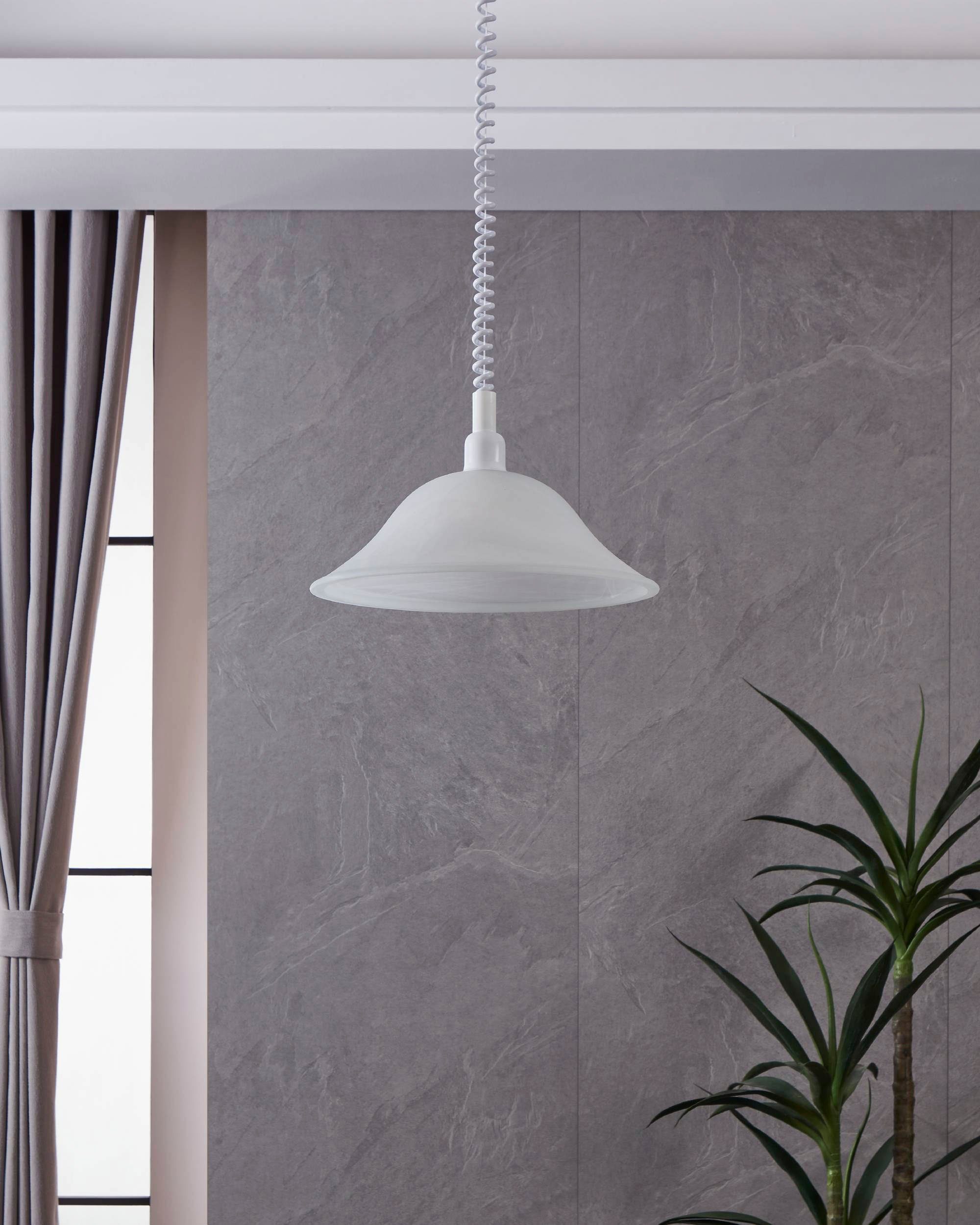 EGLO Hängeleuchte ALESSANDRA Hängelampe, E27, Kunststoff und Glas, Esszimme günstig online kaufen