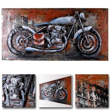 Home4Living Metallbild Wandbild 3D Motorrad Motiv Handmade, Motorcycle, 3D