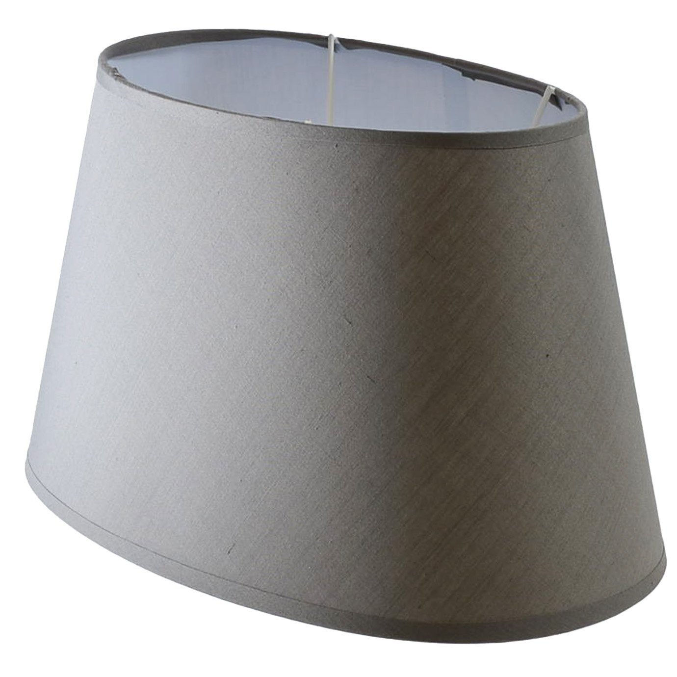 B&S Lampenschirm Lampenschirm grau oval aus Stoff H/B/L 20 x 22 x 33 cm