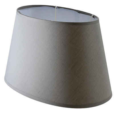 B&S Lampenschirm Lampenschirm grau oval aus Stoff H/B/L 19,5 x 20 x 31 cm