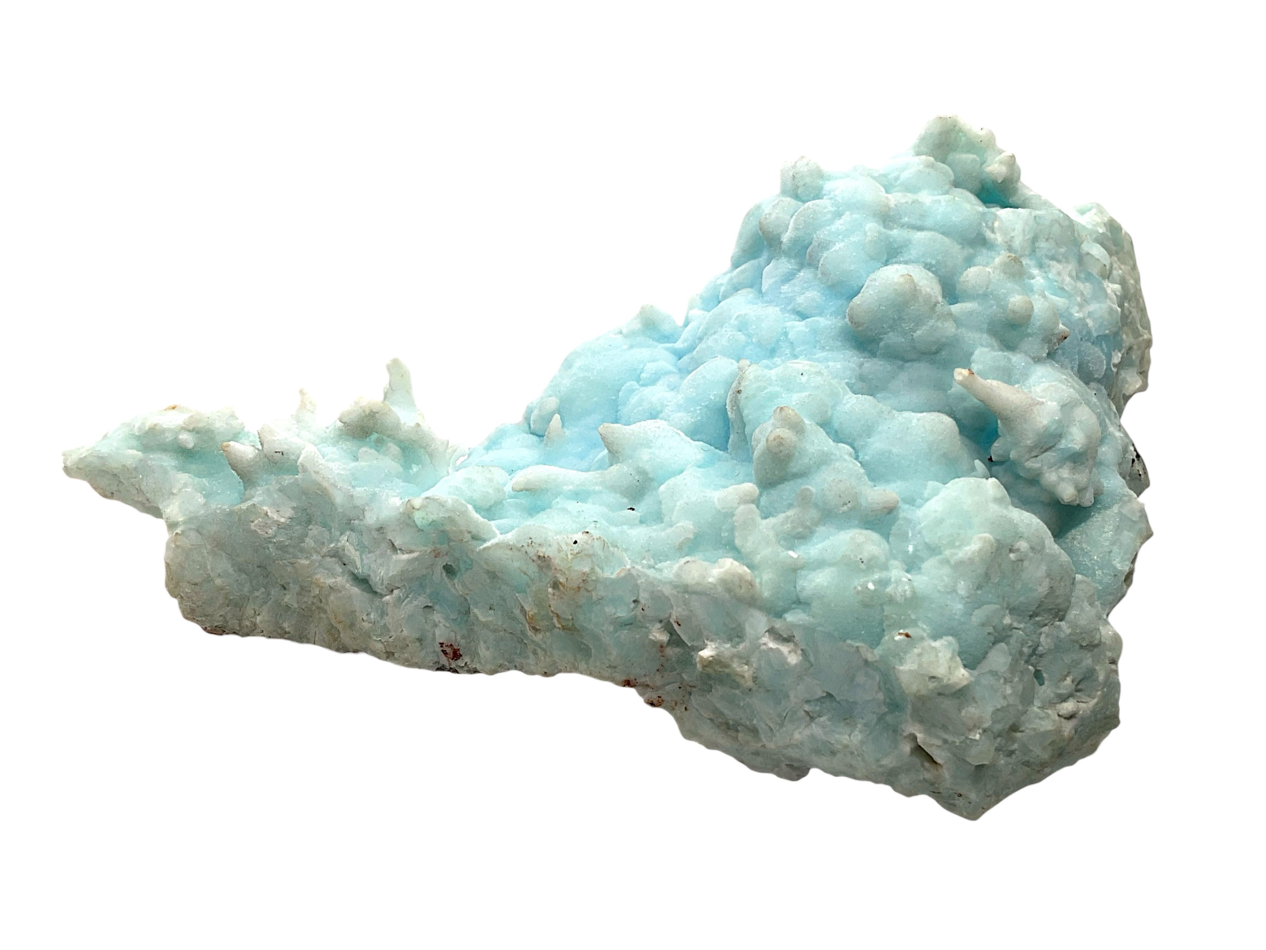 Steinfixx® Edelstein Aragonit blau 15x7x5 cm 355gr. Unikat-Masterpiece S3019, (sehr seltenes Mineral, 1-St., Sammlerstein I Highlight für jeden Raum), TOP 1A-Qualität aus Griechenland