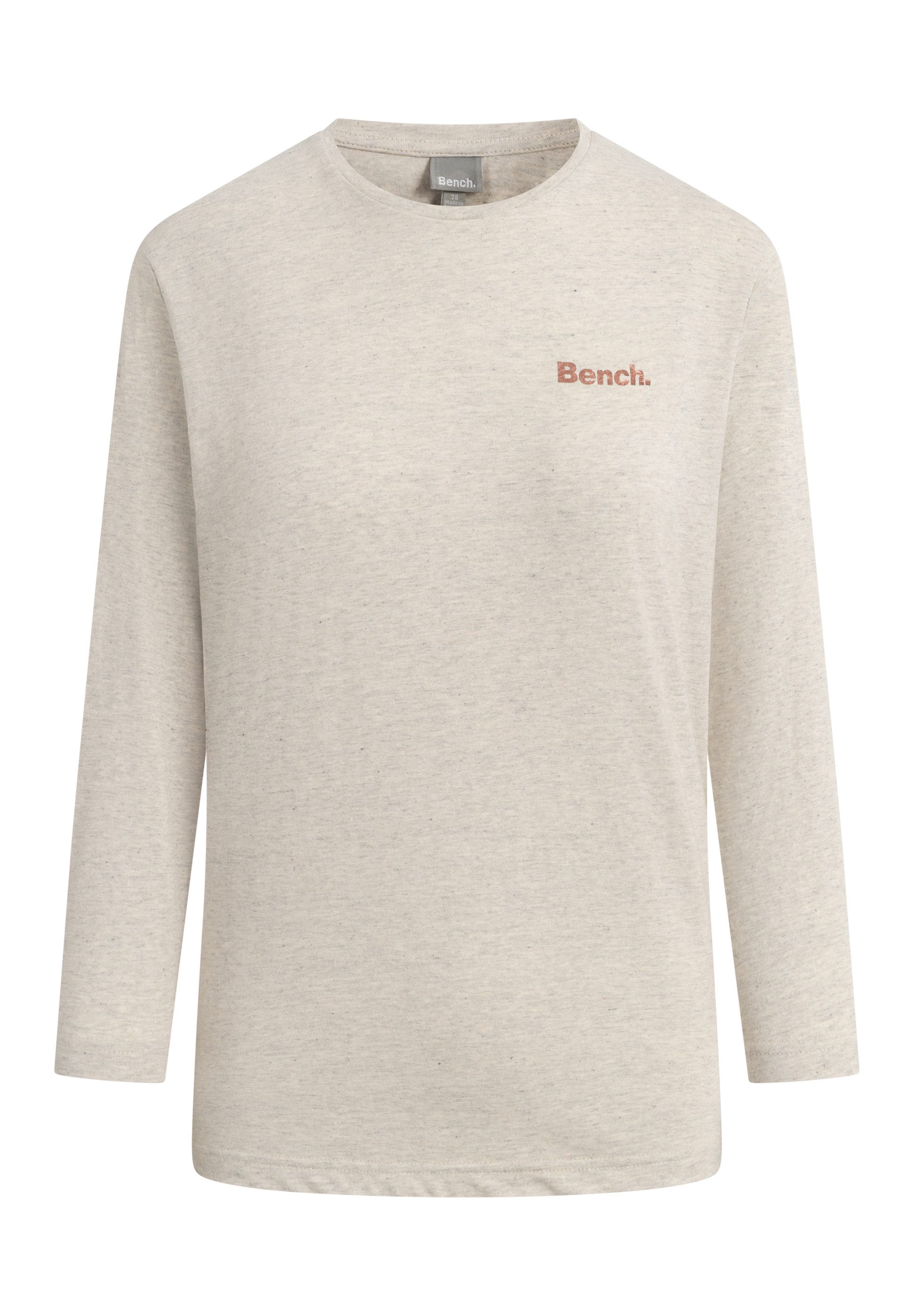 Bench. 3/4-Arm-Shirt ROMILEY tailliertes Basic mit 3/4 Arm und Logoprint im Metallic-Holo Stil