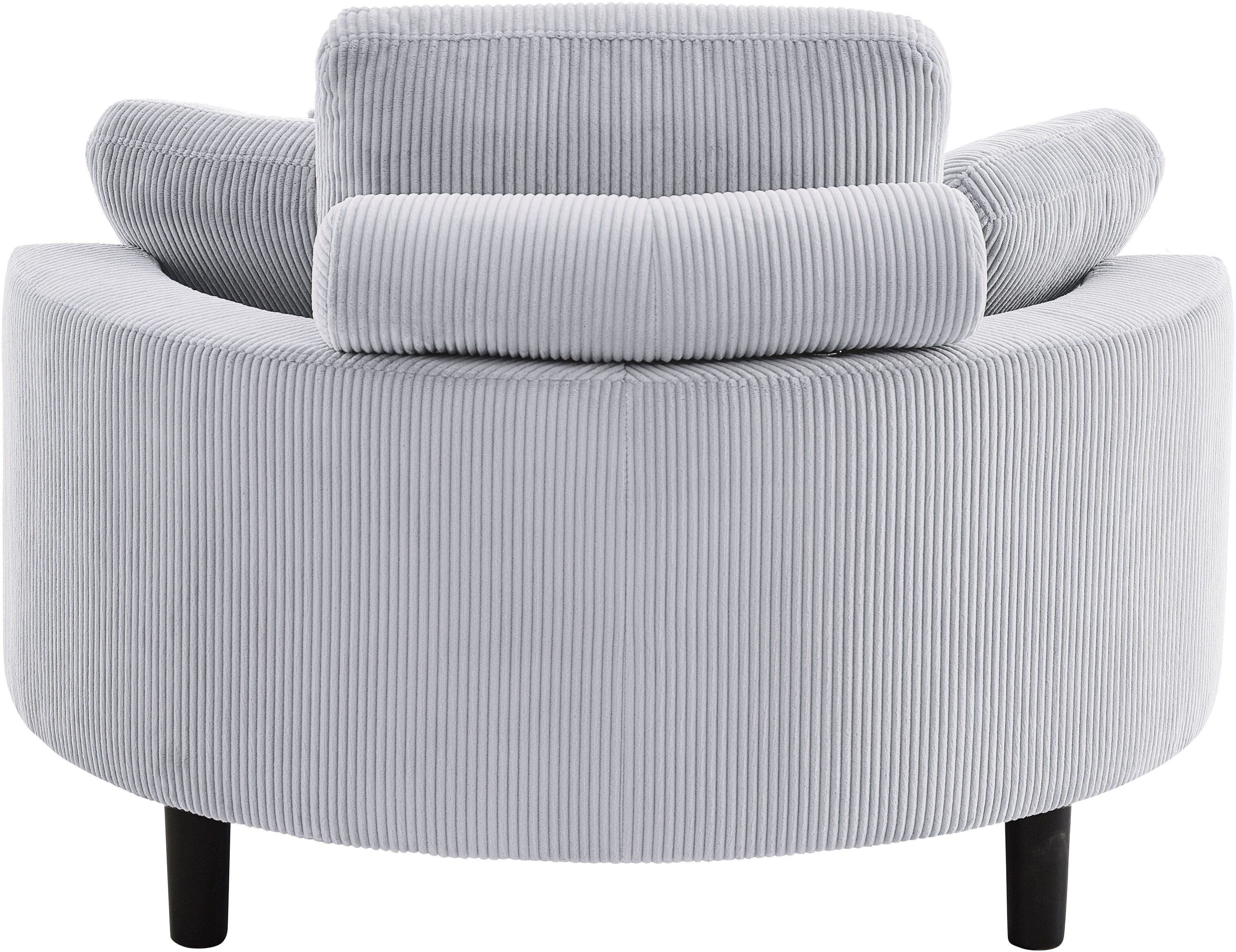 OTTO home Loveseat Ravi Sessel, B: 114 cm, Sitzhöhe: 42 cm, XXL- Sessel, mit Stauraumhocker, Rückenstütze & 4 Zierkissen – Bild 5 von 5