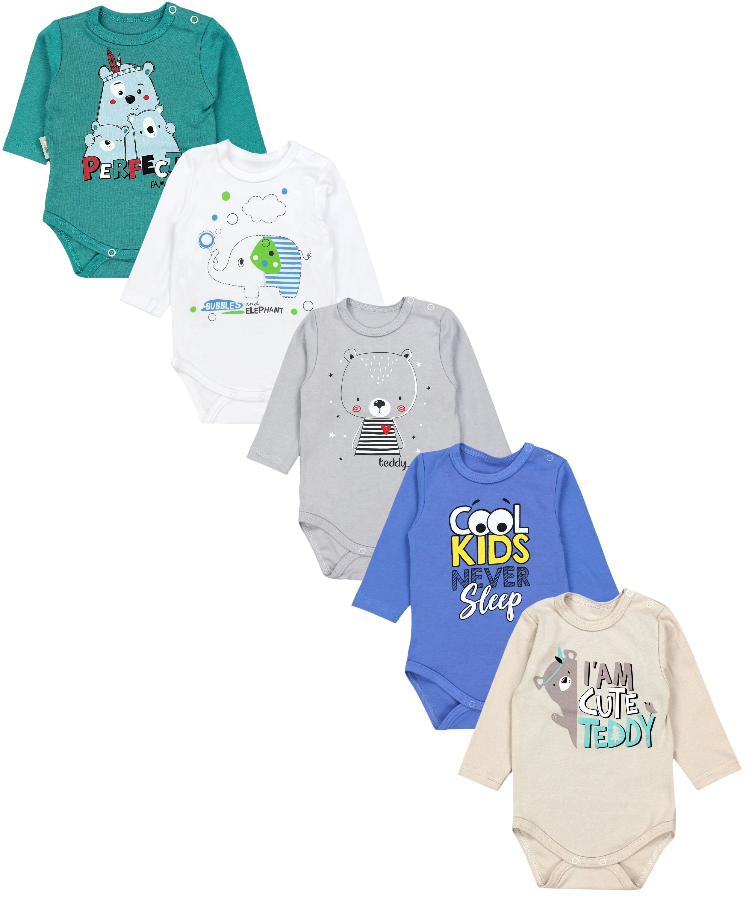 TupTam Langarmbody TupTam Baby Unisex Langarm Body mit Aufdruck Spruch 5er Pack