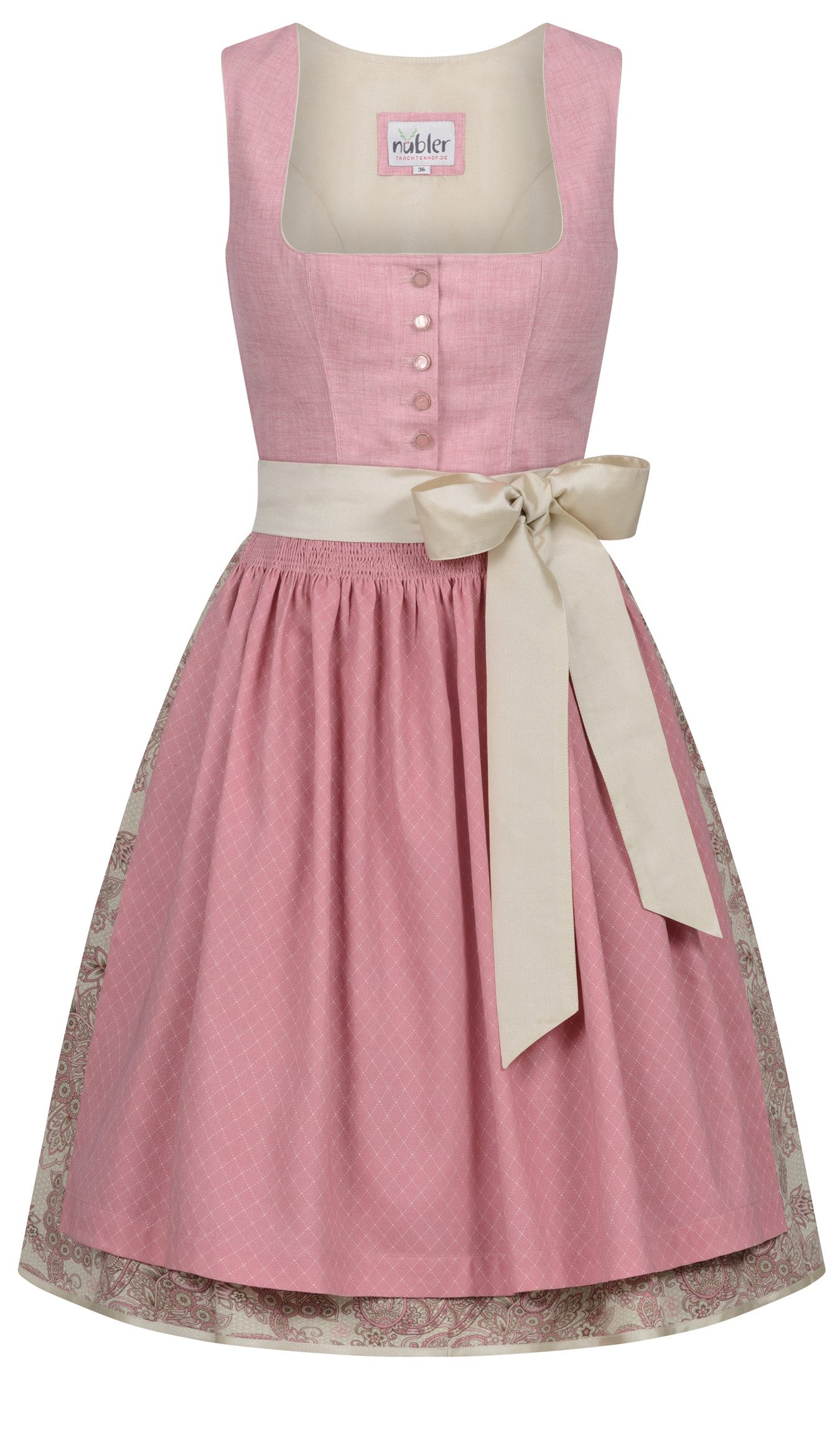 Nübler Trachtenkleid Mididirndl Gina in Rosa günstig online kaufen