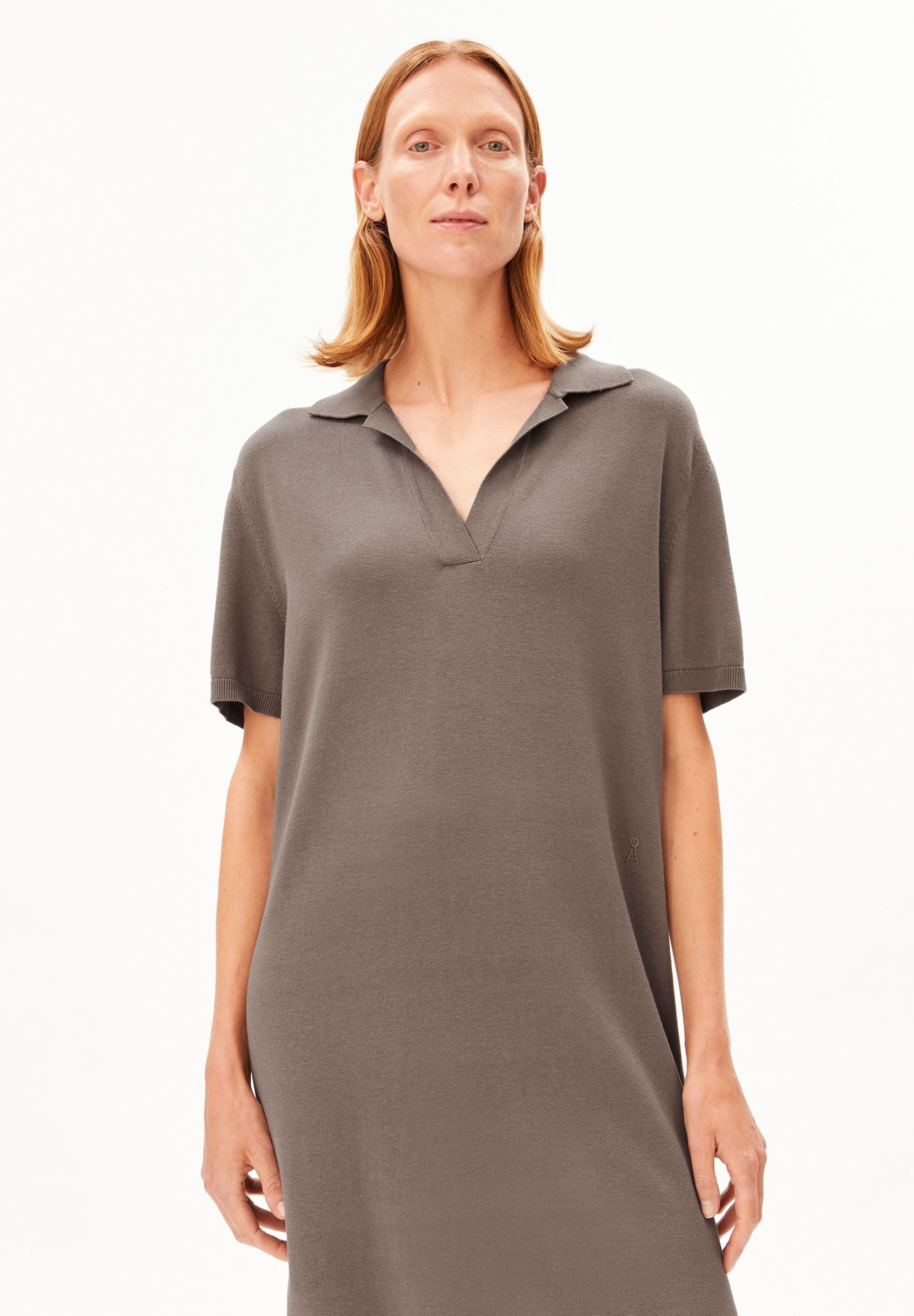 Armedangels Strickkleid FINE POLO Strickkleid aus Bio-Baumwoll Mix Kragen