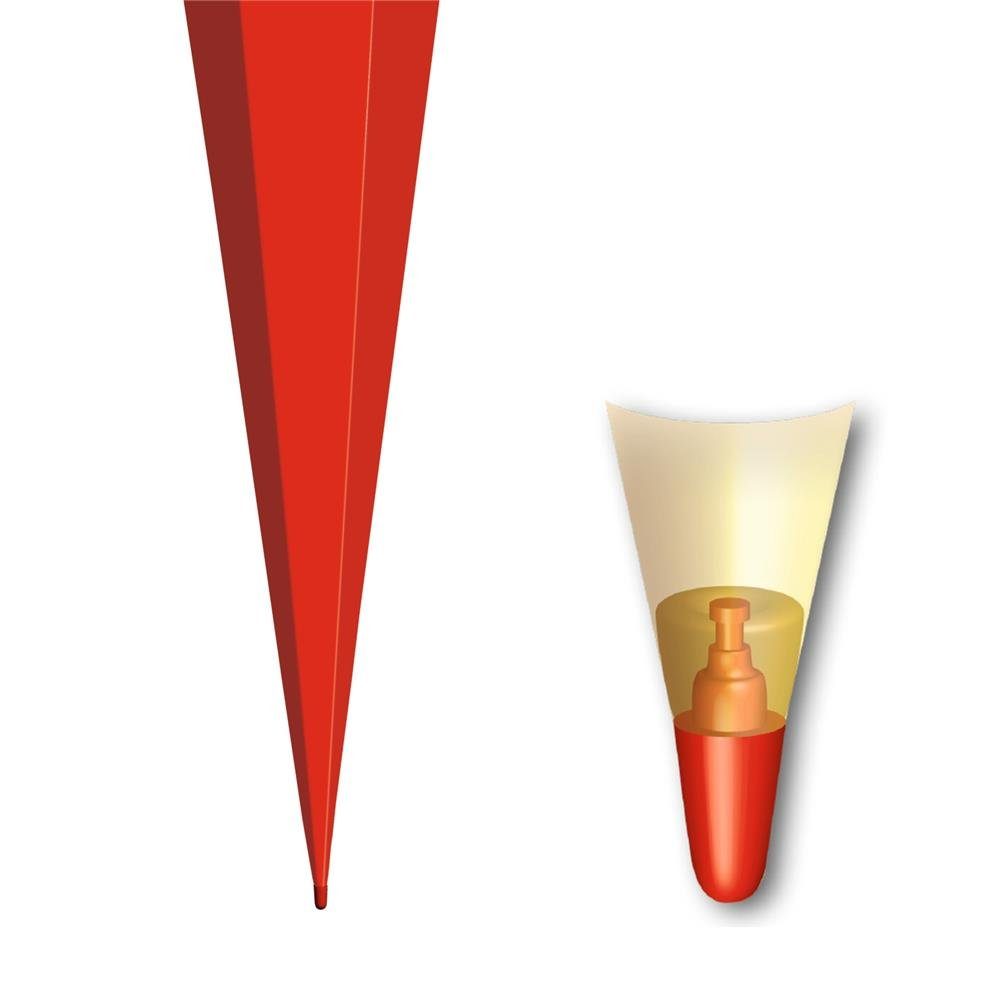 Roth Schultüte Basteltüte Rot, 85 cm, eckig, mit rotem Tüllverschluss, Zuckertüte für Schulanfang