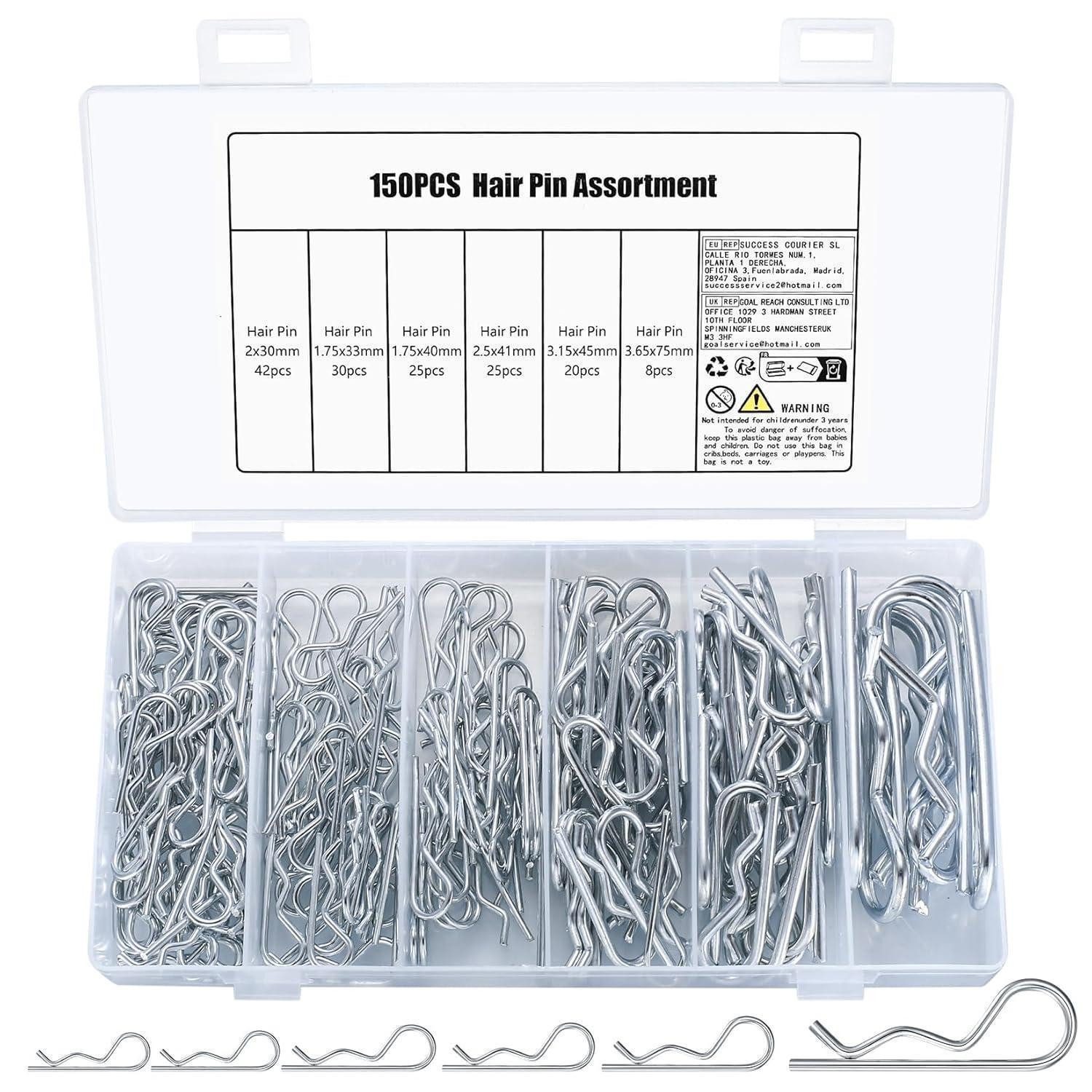 LuxusKollektion Multitool Splinte Sortiment 150 Federsplinte R Clips Sicherungssplinte 150PCS R
