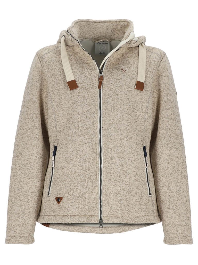 Dry Fashion Fleecejacke Damen Wollfleece-Jacke Poel mit Kapuze - Windabweis günstig online kaufen