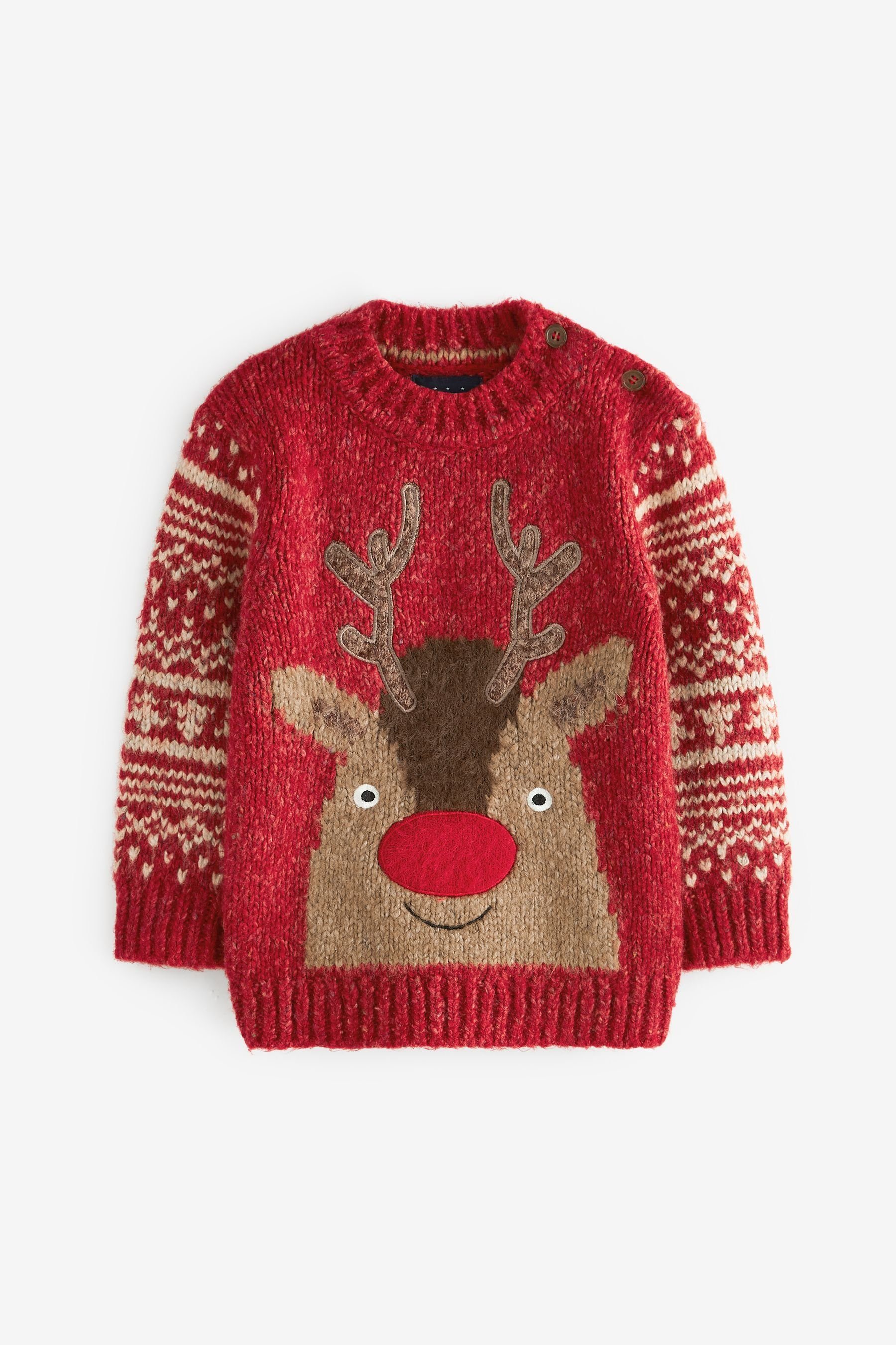 Next Rundhalspullover Weihnachtspullover mit Rentiermotiv (1tlg