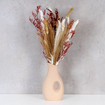 Levandeo® Dekovase, Vase H22cm Blumenvase Keramik Sand Beige Tischdeko Dekovase